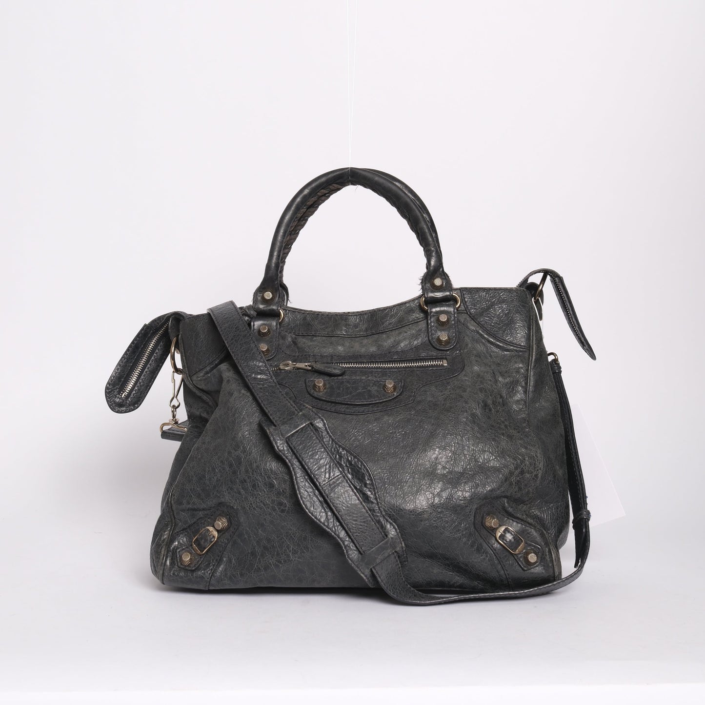 Balenciaga Giant Velo City Bag Washed Black Crossbody Bag