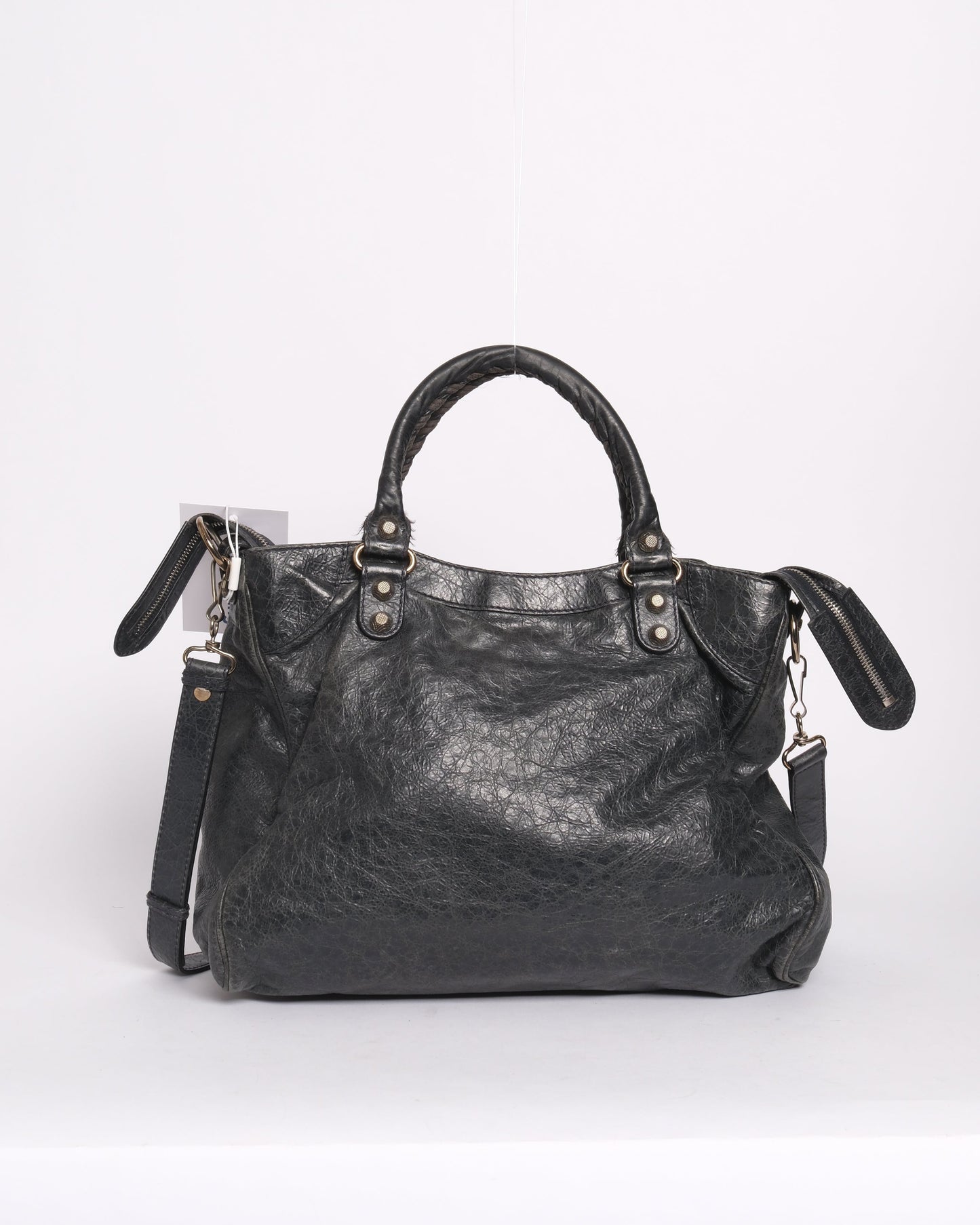 Balenciaga Giant Velo City Bag Washed Black Crossbody Bag