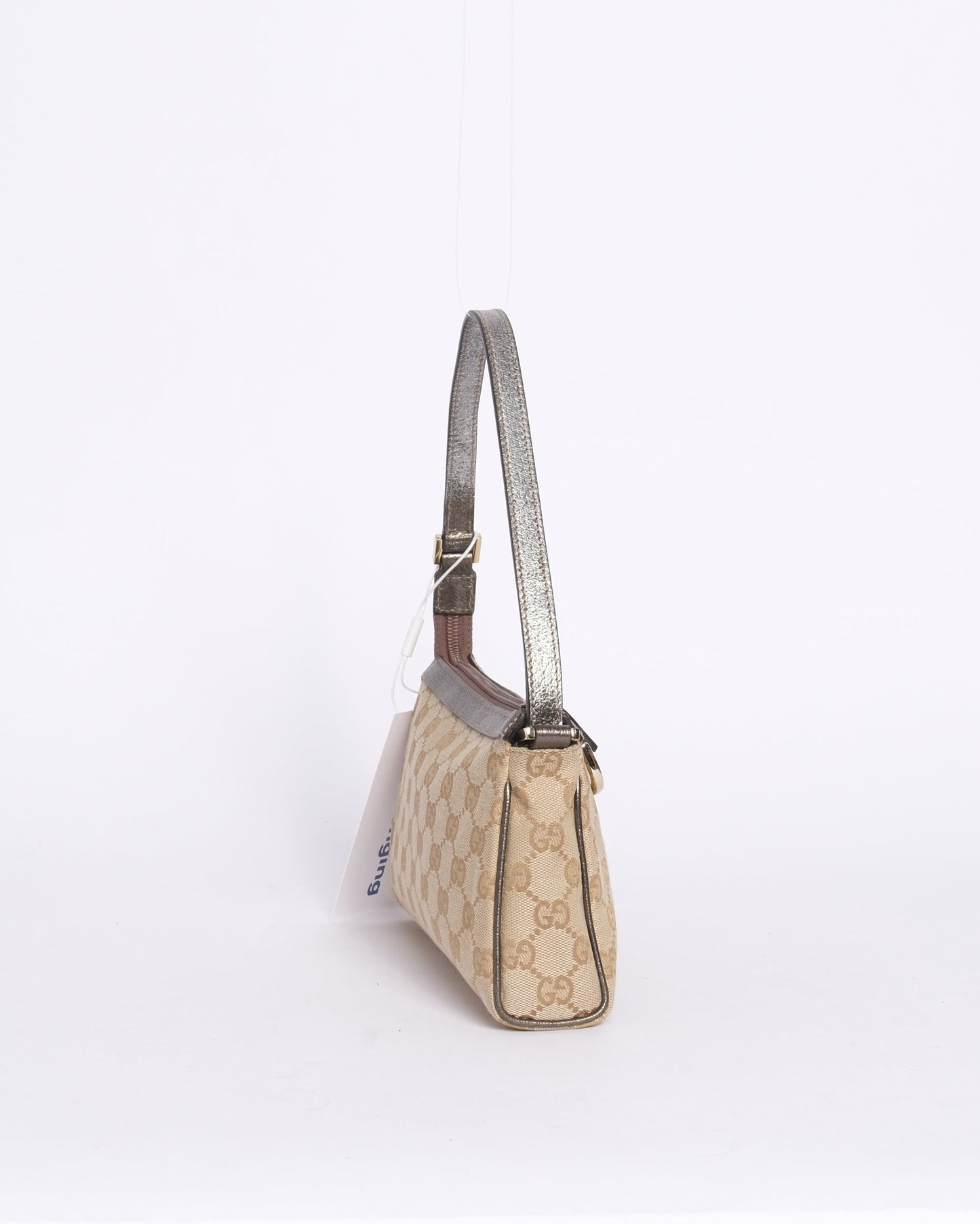 Gucci Gunmetal Leather Abbey D-Ring Shoulder Bag