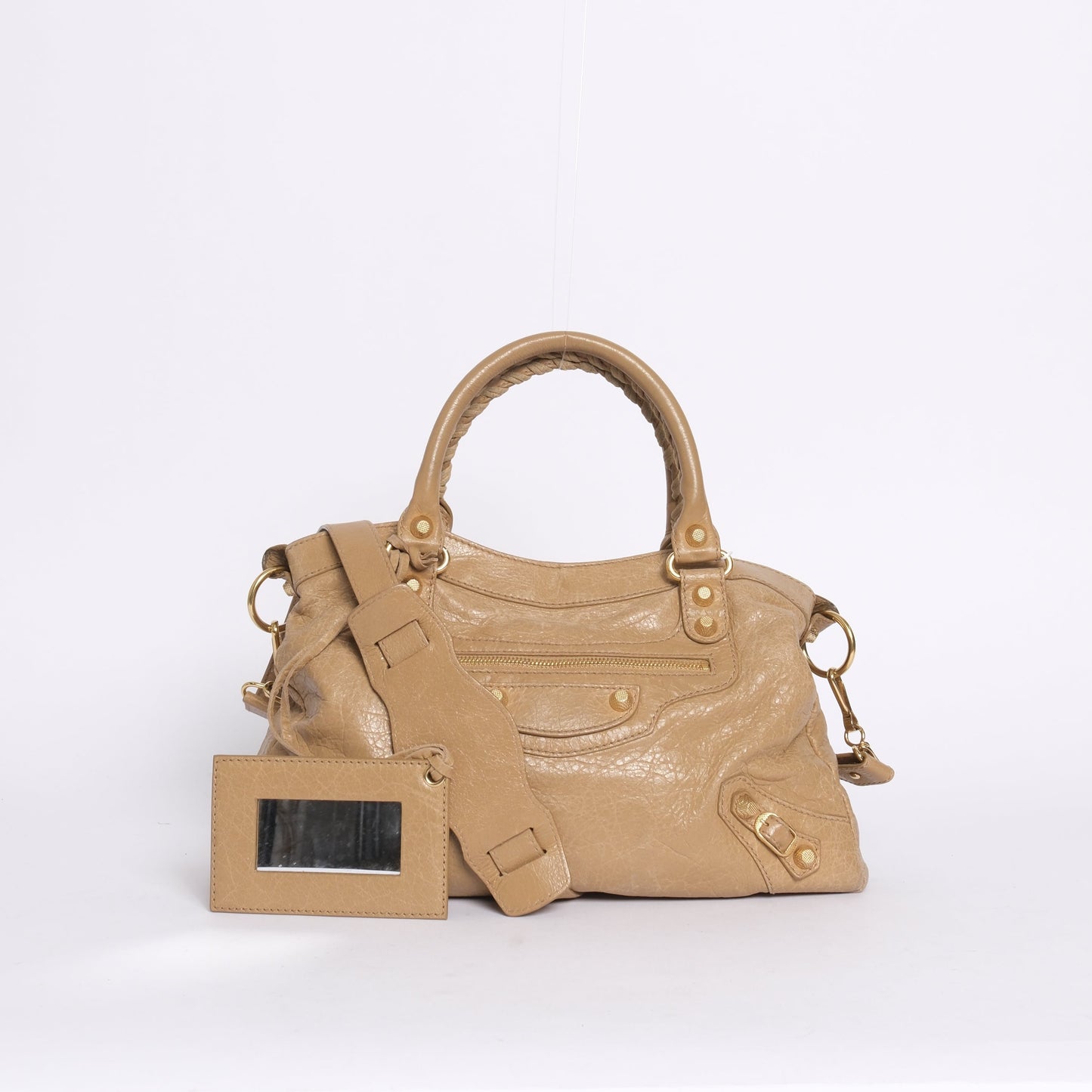 Balenciaga The Town Brown City Bag w/ Crossbody Strap