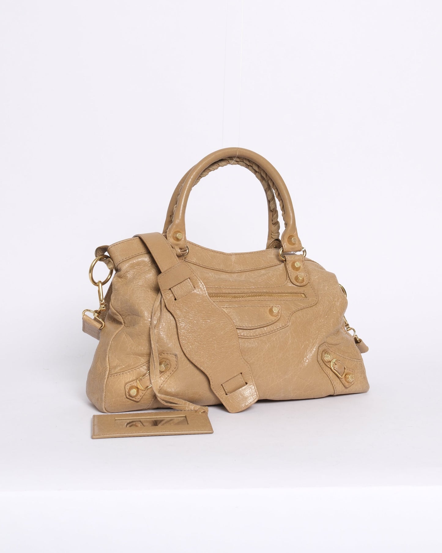 Balenciaga The Town Brown City Bag w/ Crossbody Strap