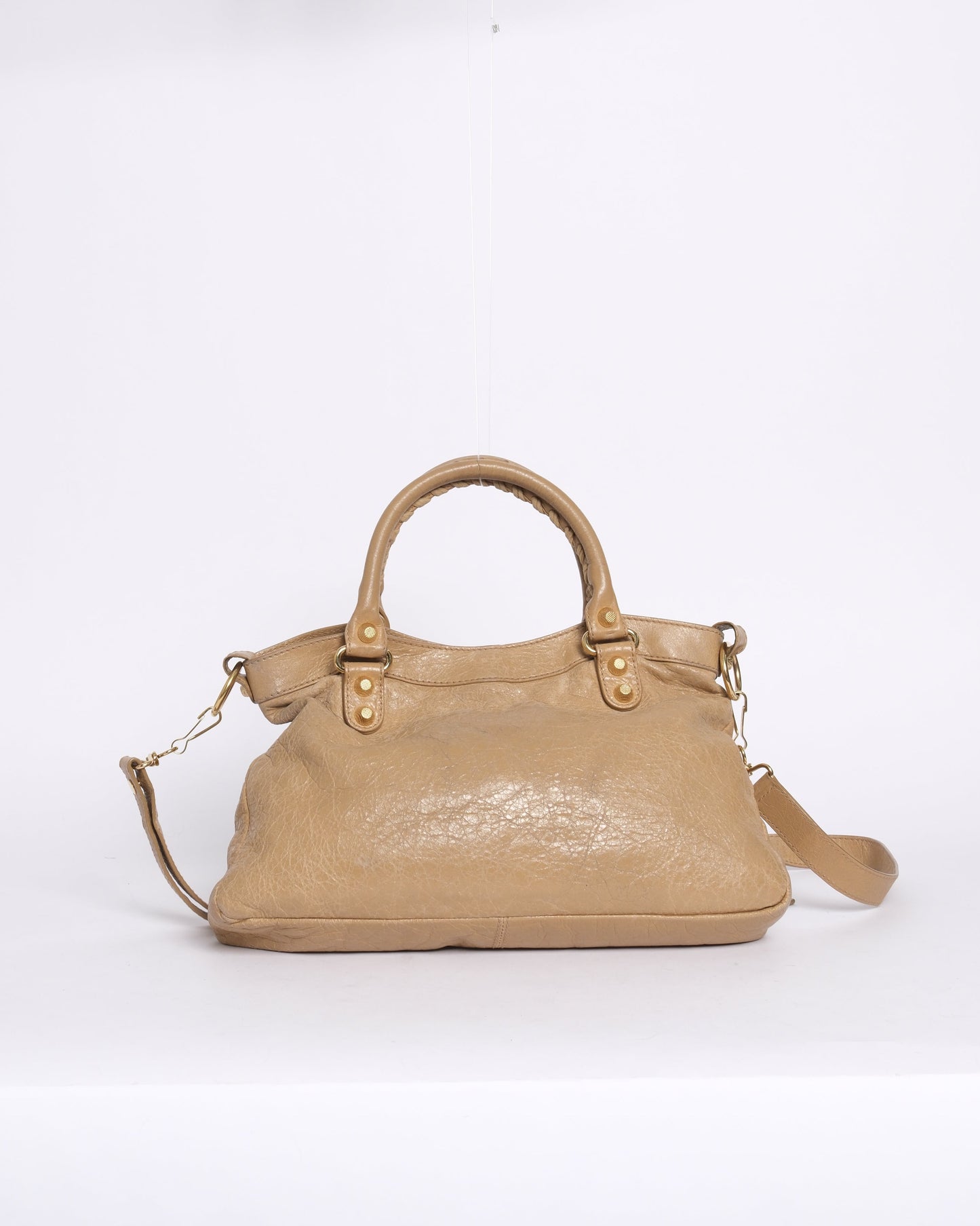Balenciaga The Town Brown City Bag w/ Crossbody Strap