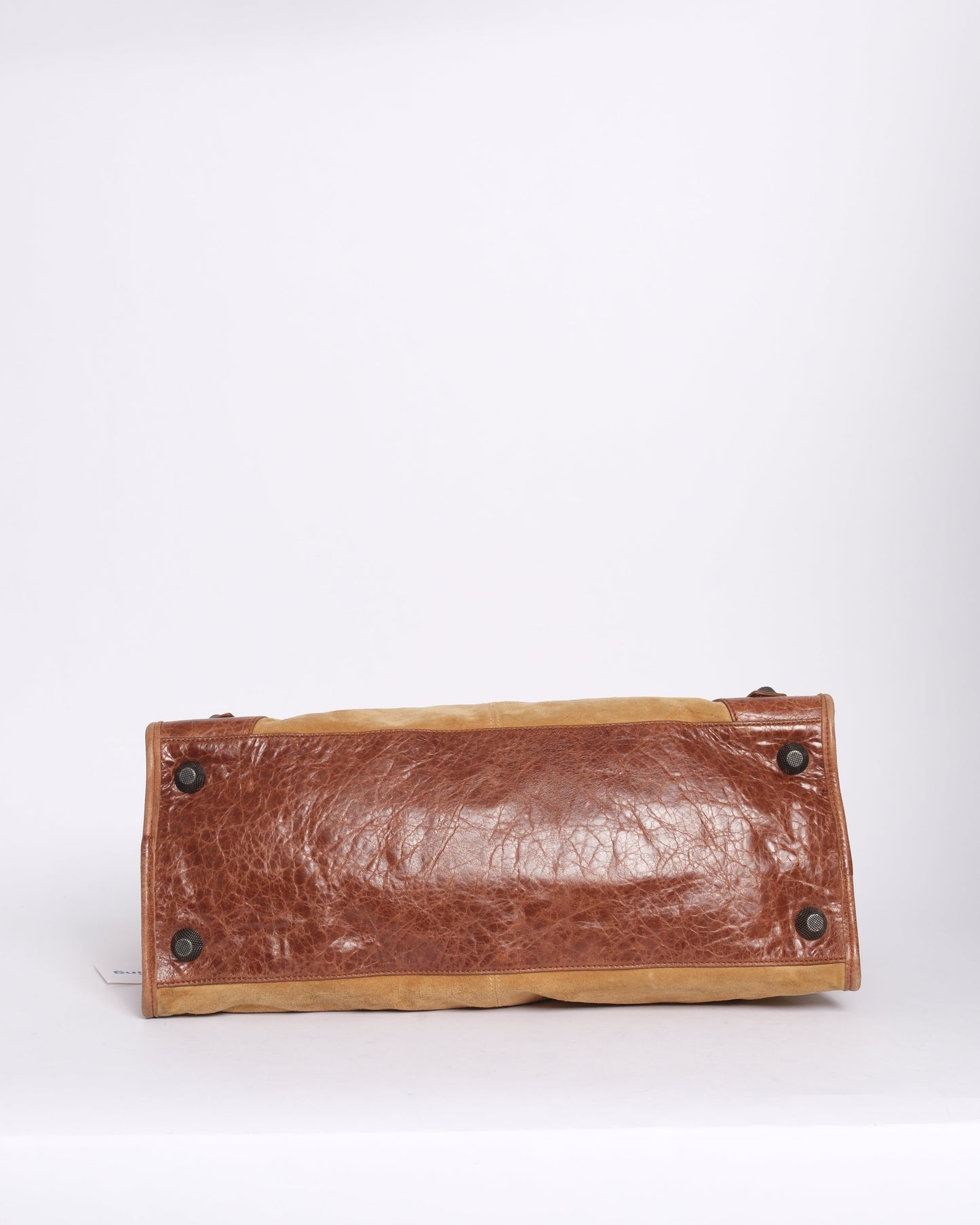 Balenciaga Brown Suede Work Bag w/ Giant Hardware