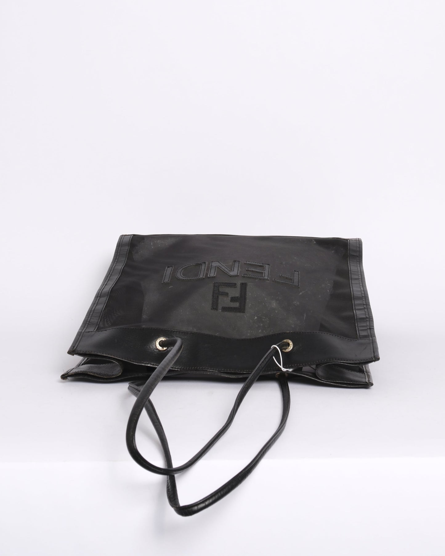 Fendi Black Mesh Shopper Tote Bag