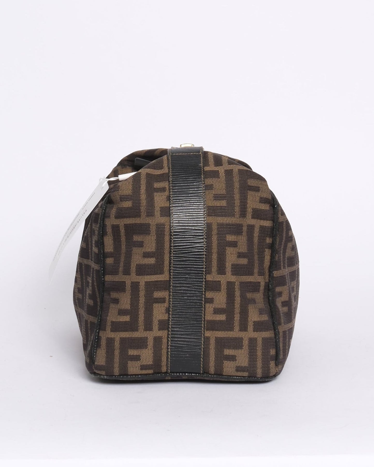Fendi Brown Zucca Canvas Clip Top Vanity Bag