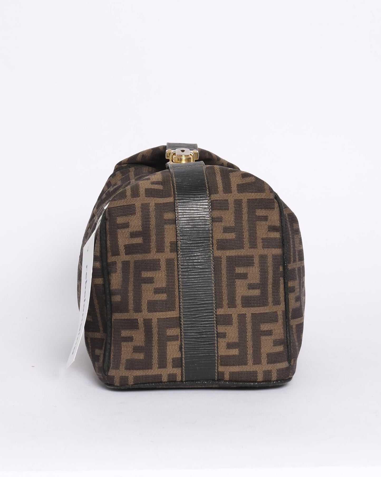 Fendi Brown Zucca Canvas Clip Top Vanity Bag