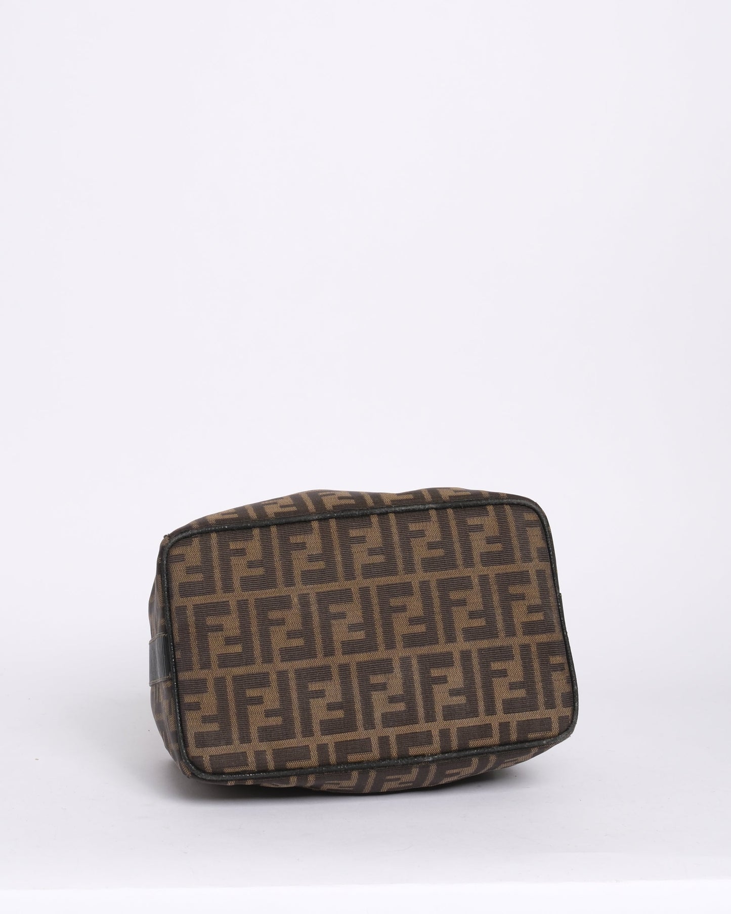 Fendi Brown Zucca Canvas Clip Top Vanity Bag