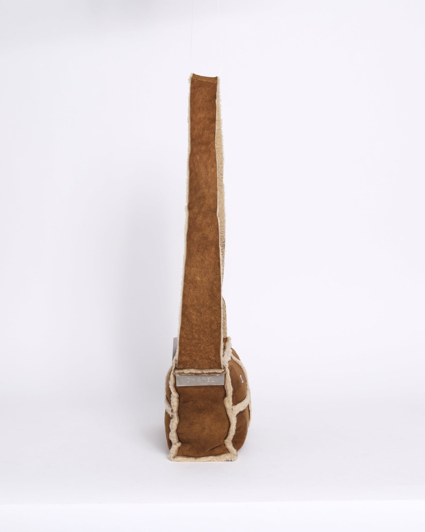 Chanel Brown Sheepskin Sherpa Crossbody Bag