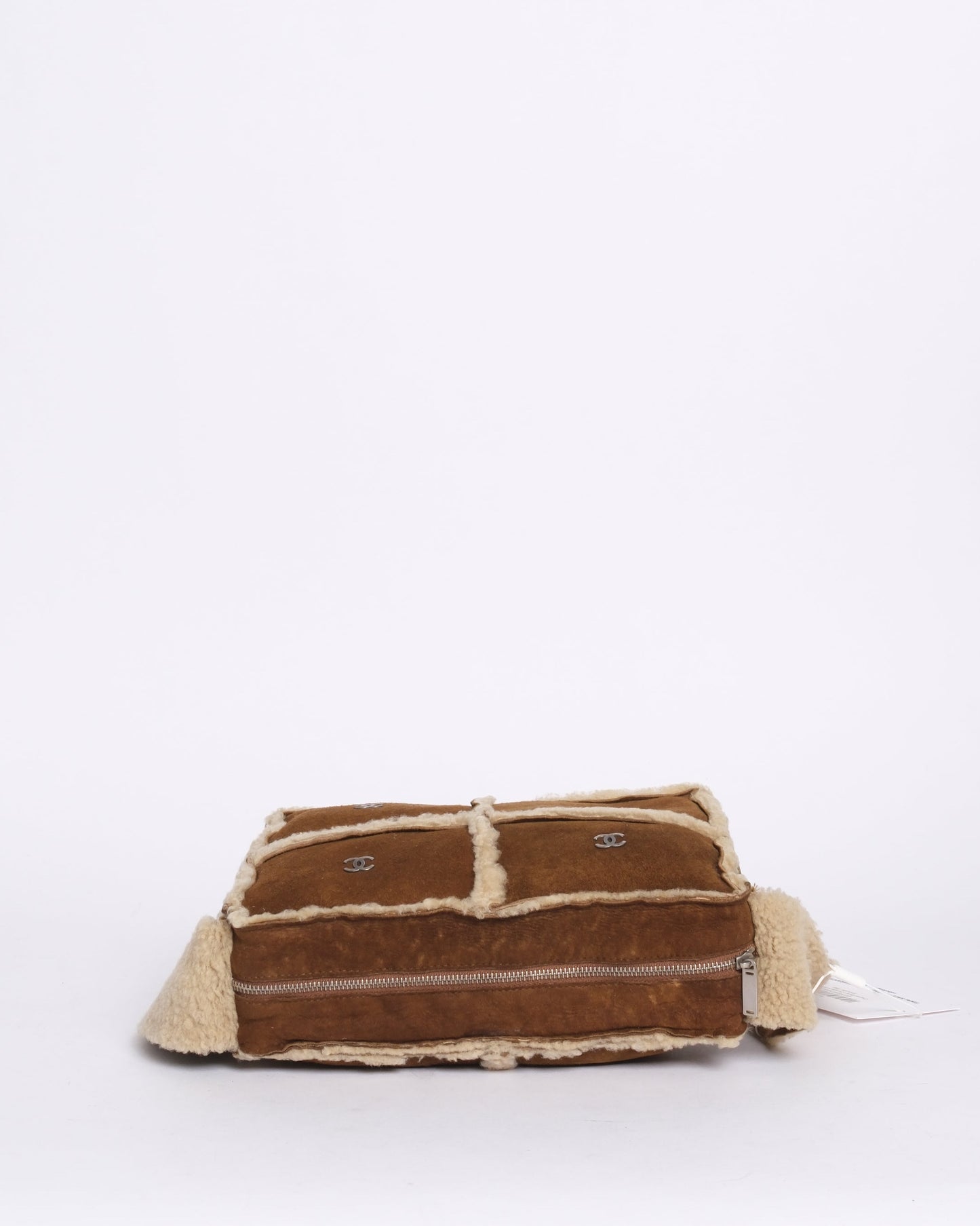 Chanel Brown Sheepskin Sherpa Crossbody Bag
