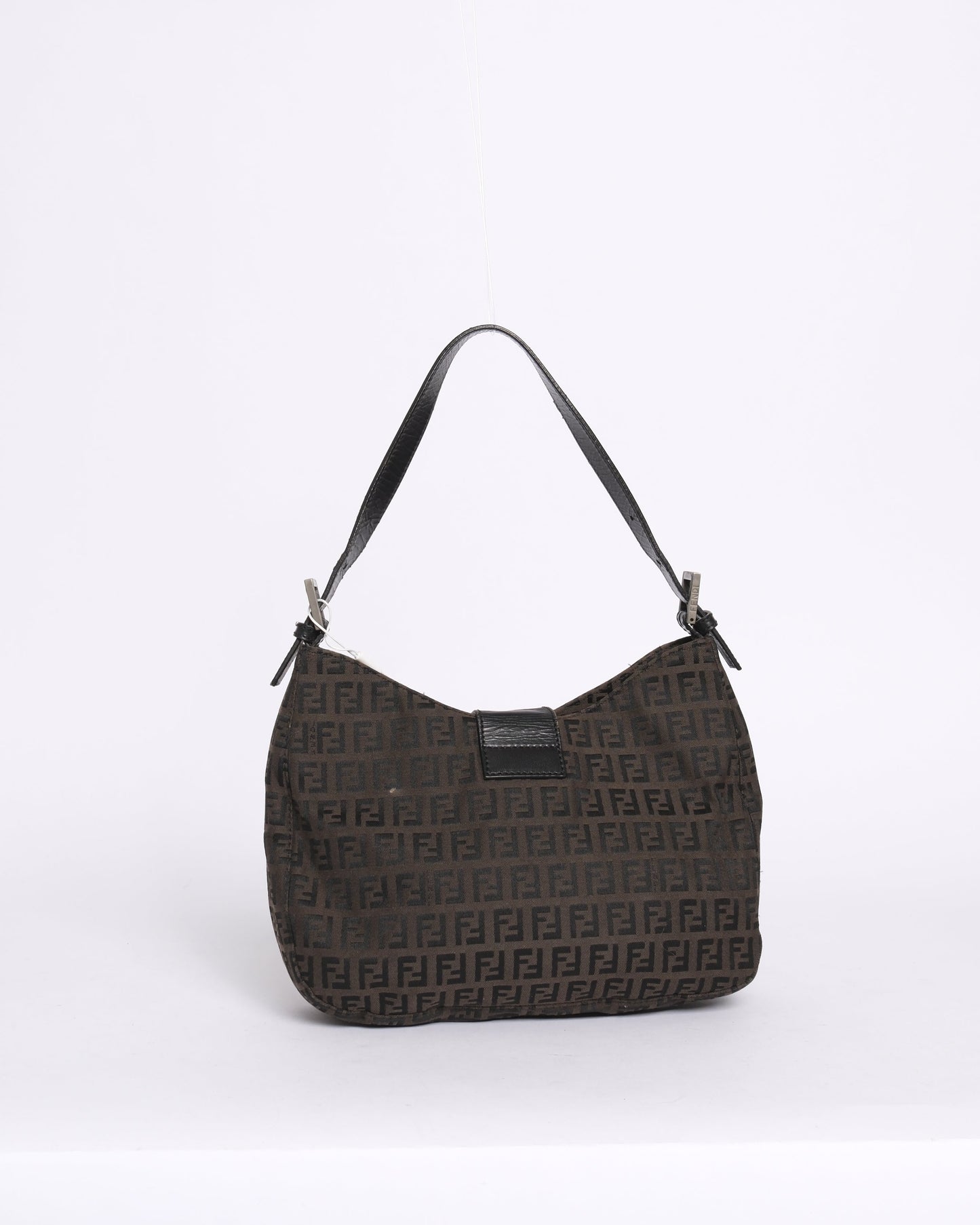 Fendi Brown Zucchino Canvas Shoulder Bag