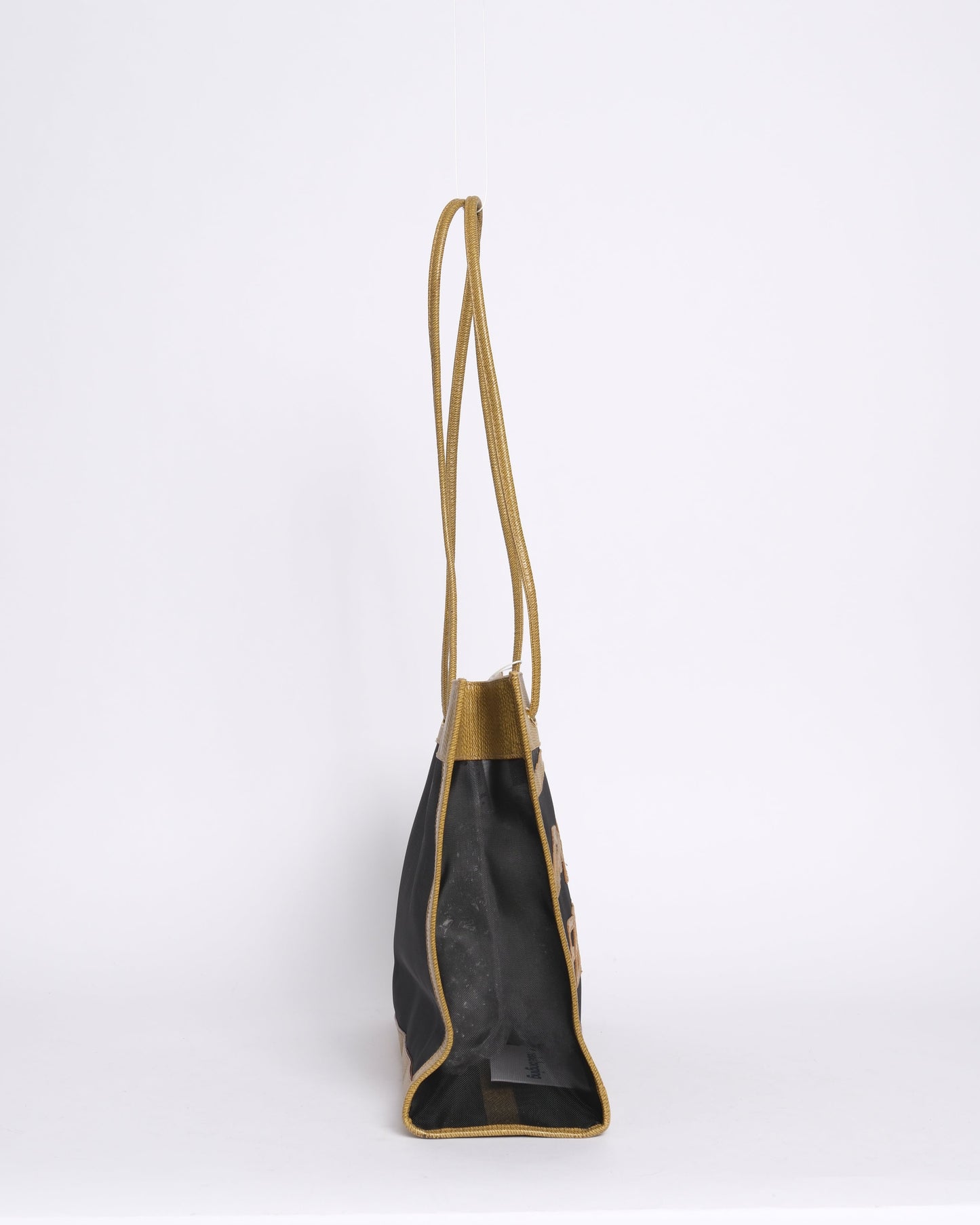 Fendi Mesh Zebra Printed Beige Small Tote Bag