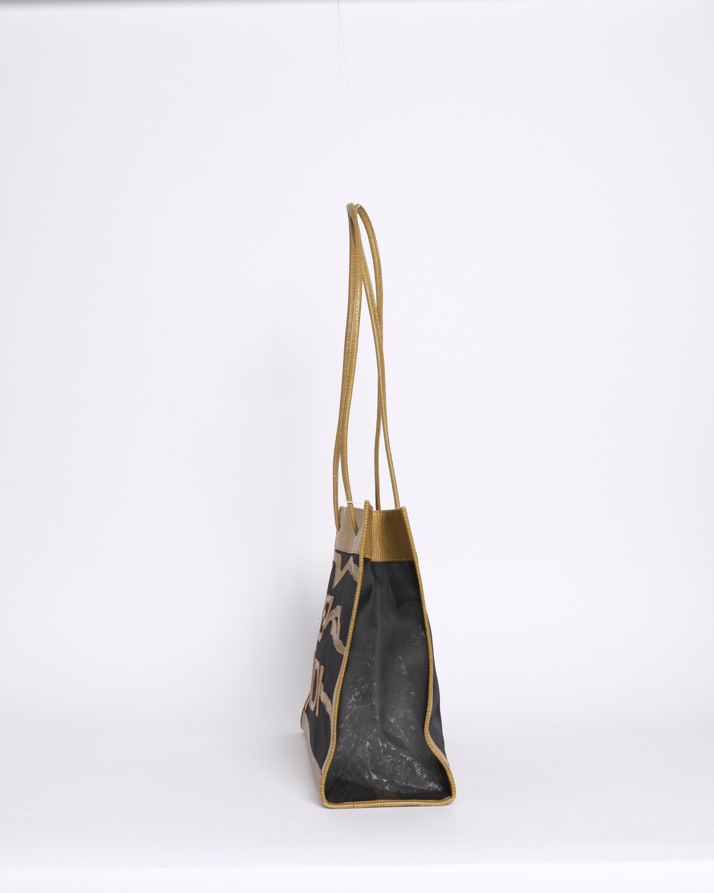 Fendi Mesh Zebra Printed Beige Small Tote Bag