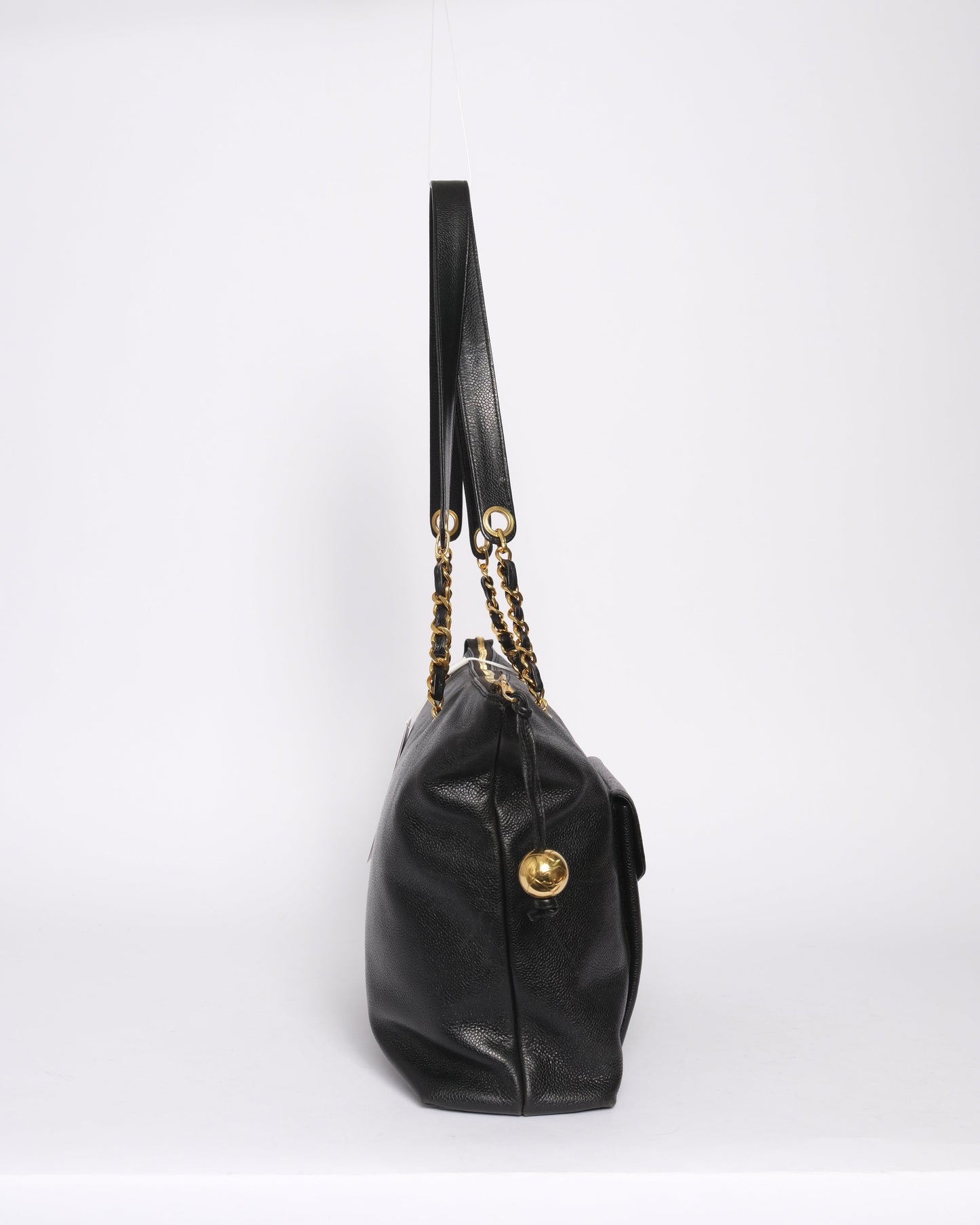 Chanel Caviar Jumbo Pocket Shoulder Tote Bag