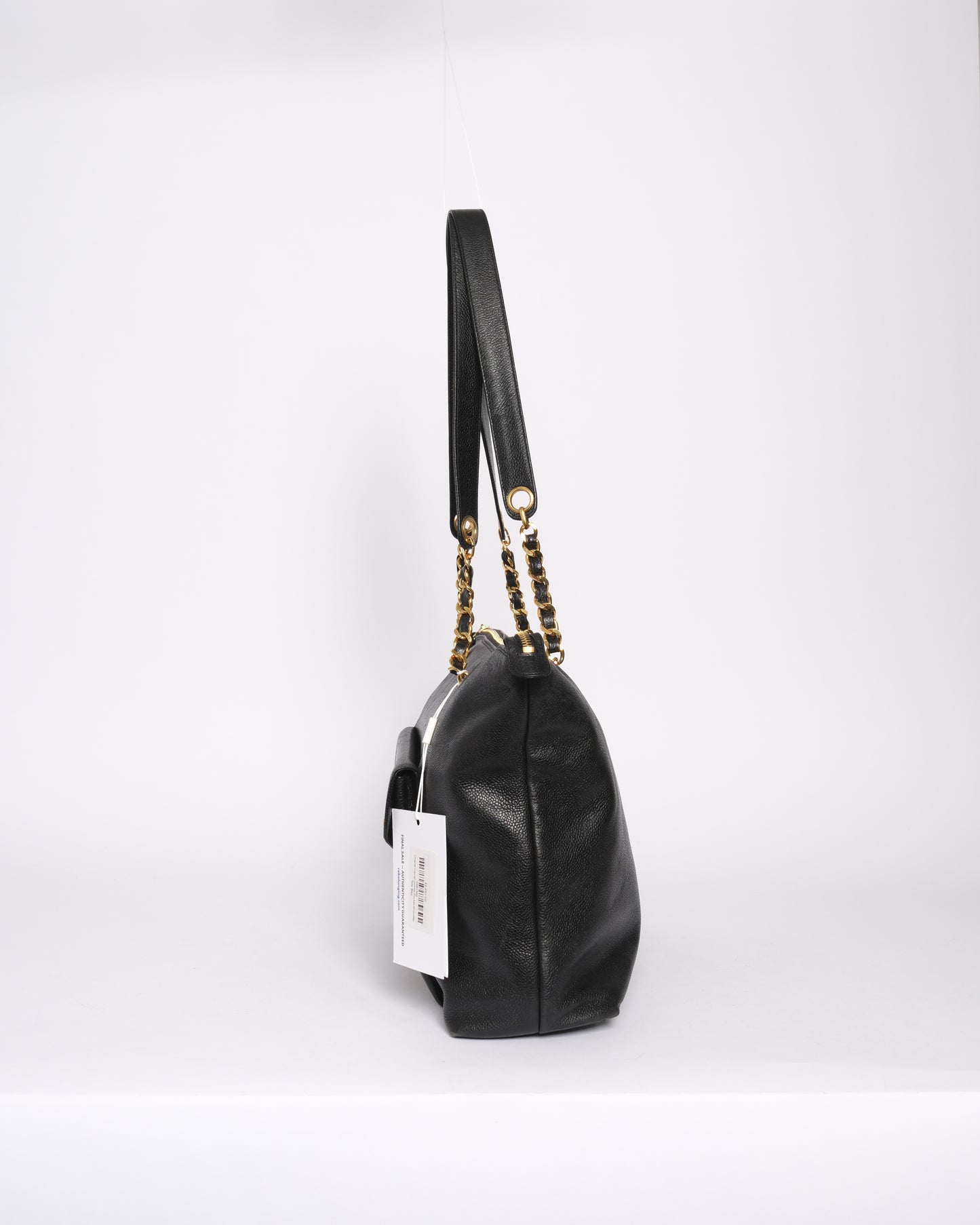 Chanel Caviar Jumbo Pocket Shoulder Tote Bag