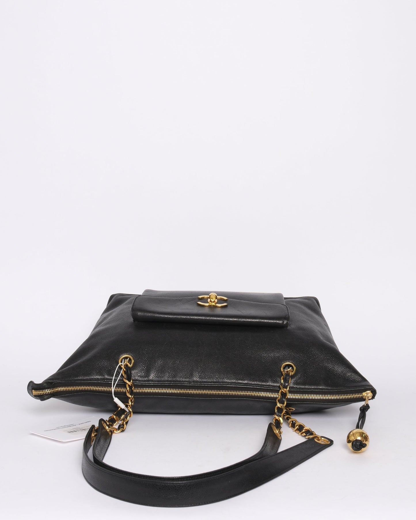 Chanel Caviar Jumbo Pocket Shoulder Tote Bag