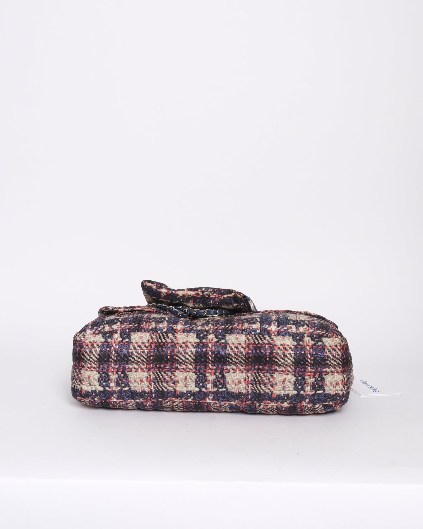 Chanel 2013 Multicolor Nylon Printed Tweed Jumbo Flap w/ Interior Pouch