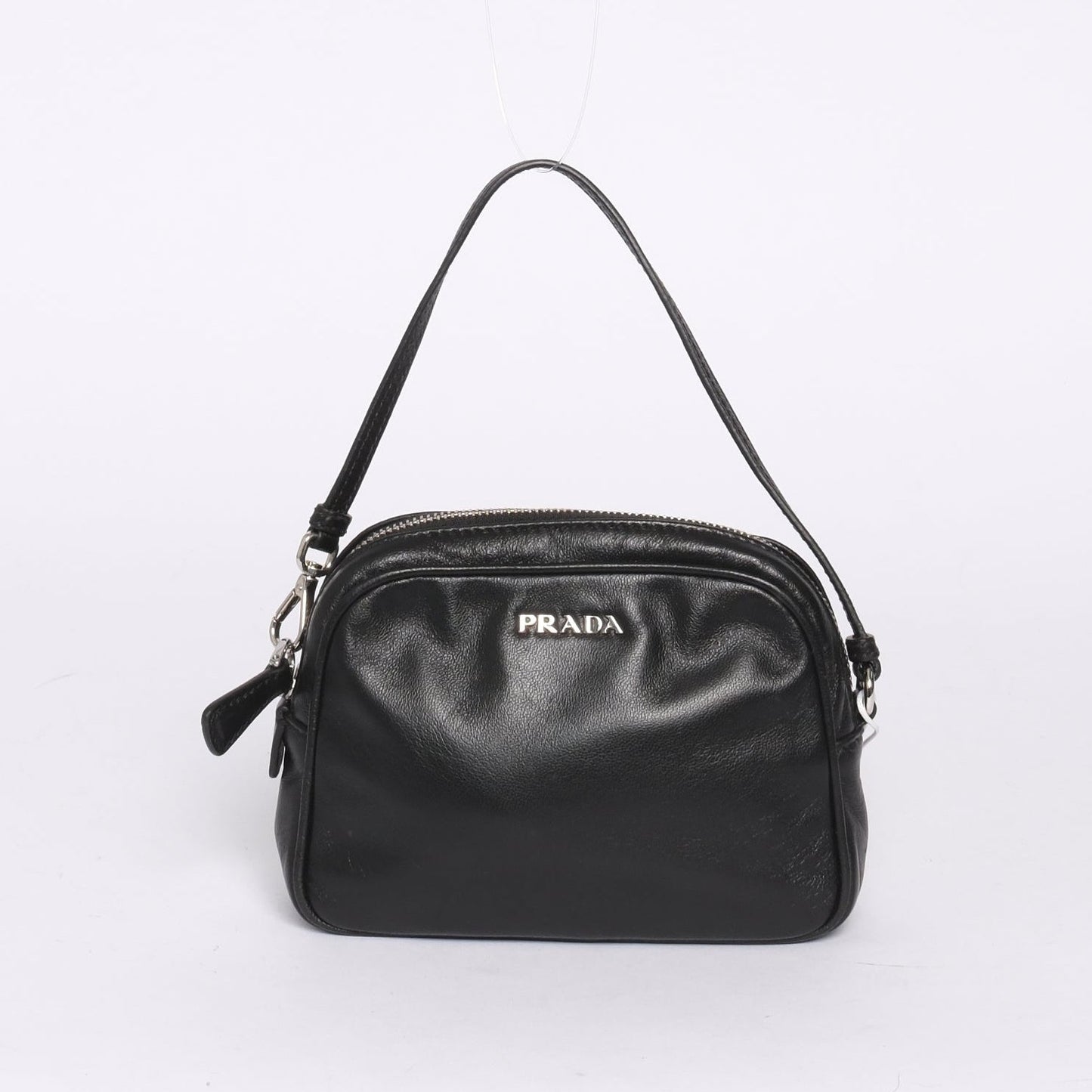 Prada Black Mini Lambskin Leather Pochette