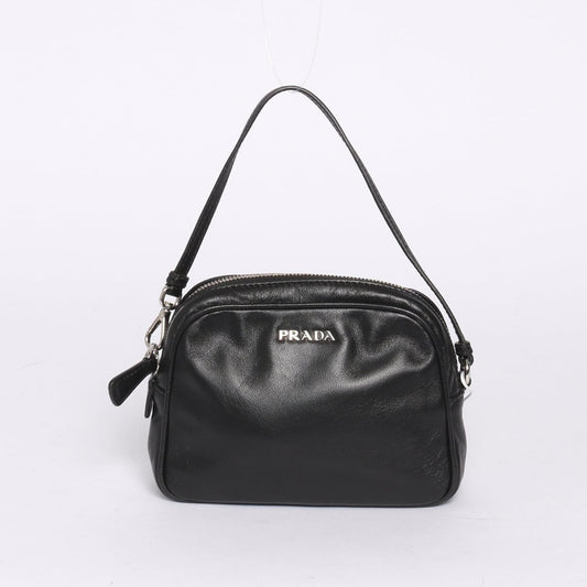 Prada Black Mini Lambskin Leather Pochette