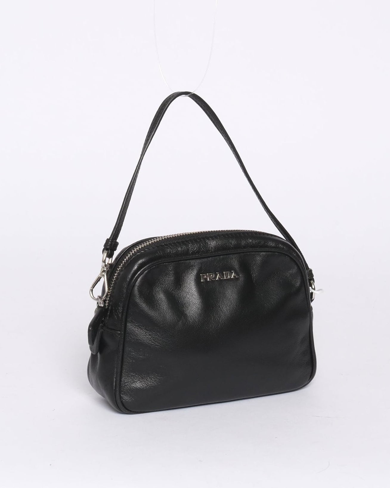 Prada Black Mini Lambskin Leather Pochette