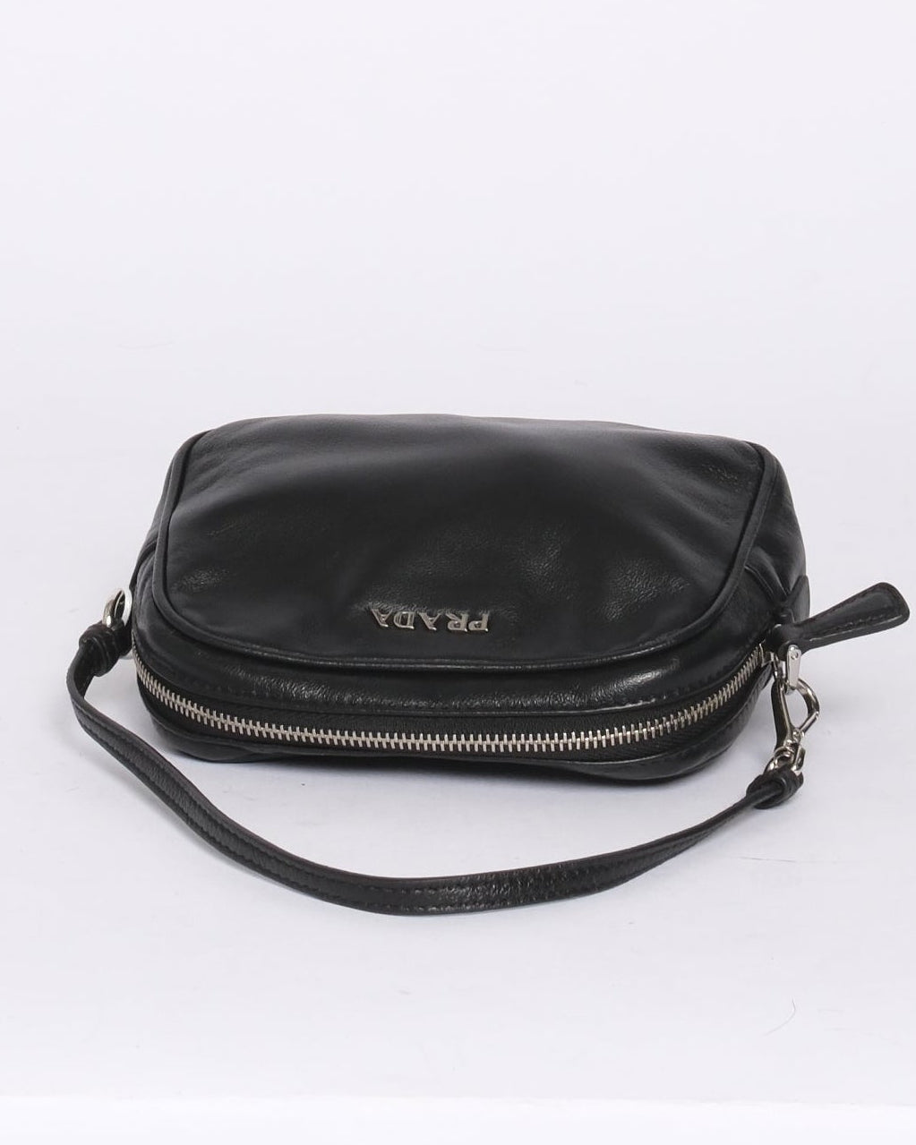 Prada Black Mini Lambskin Leather Pochette
