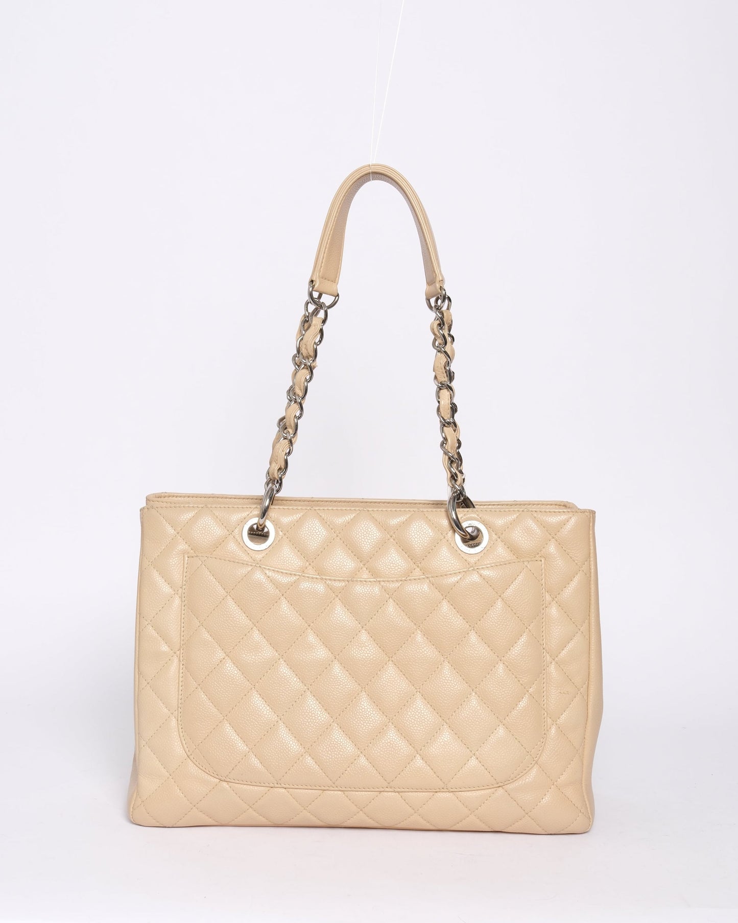 Chanel Beige Caviar Leather Grand Tote Bag