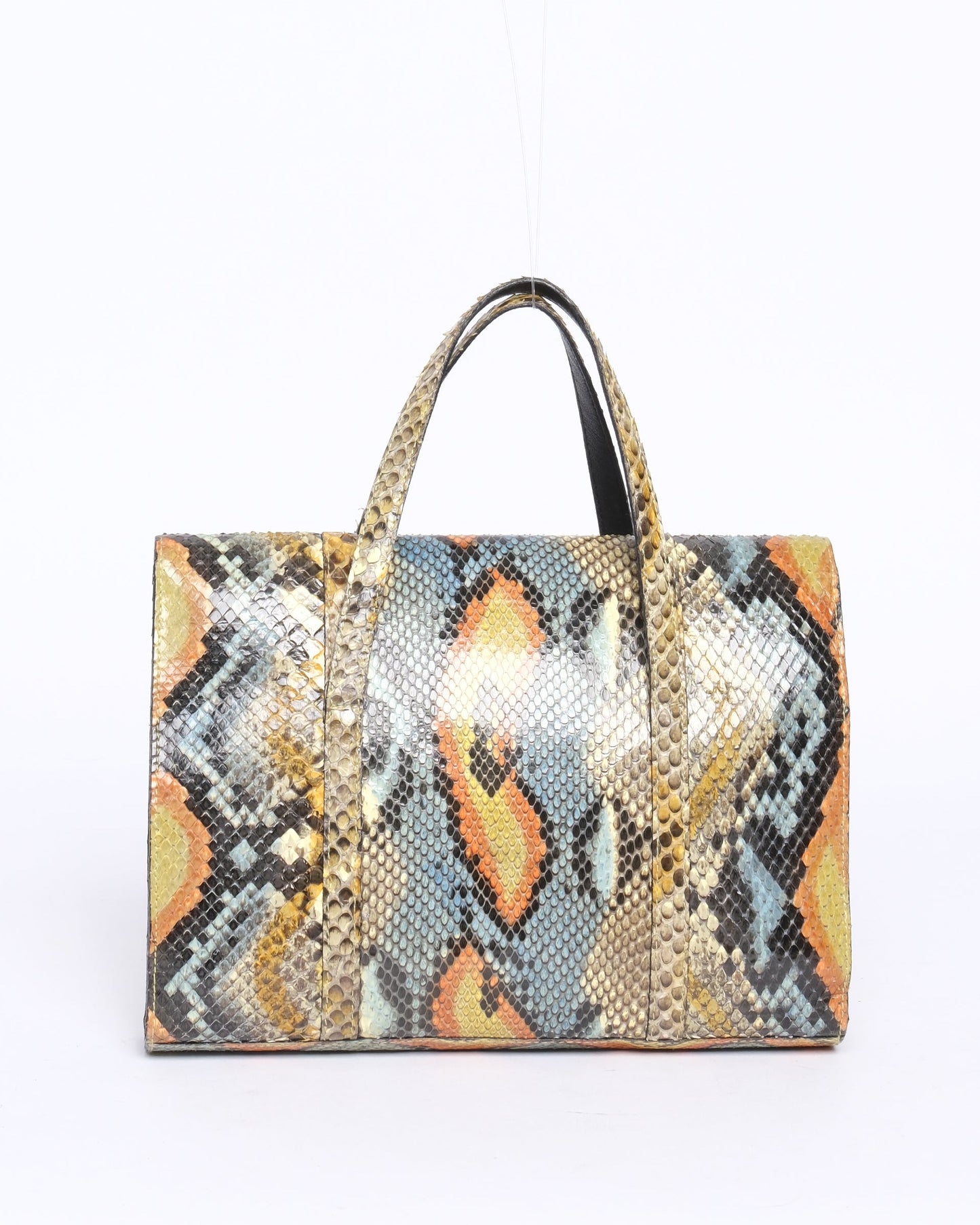Chanel Multicolored Python Leather CC Top Handle Bag