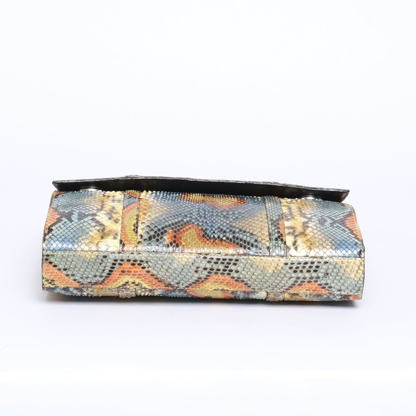 Chanel Multicolored Python Leather CC Top Handle Bag