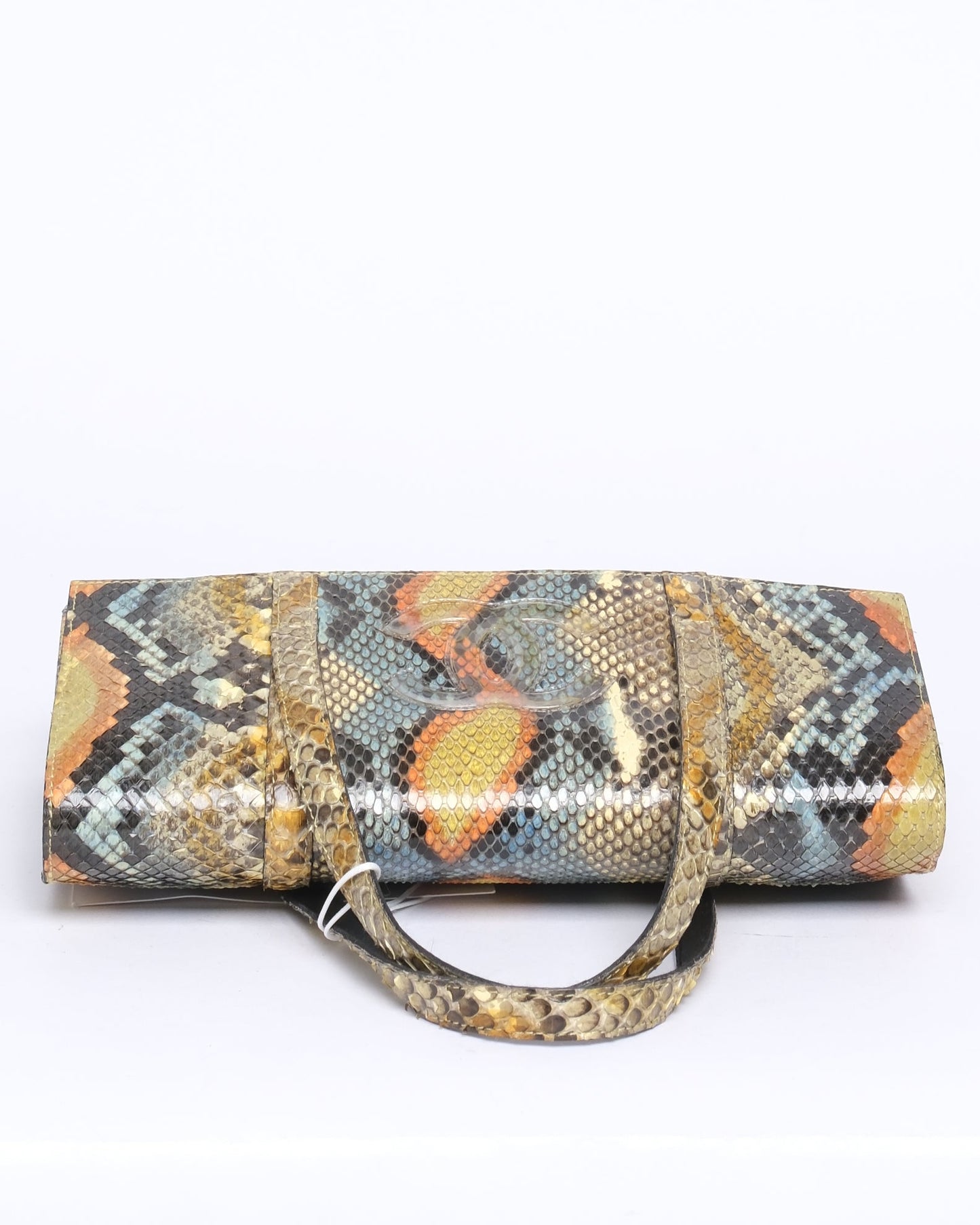 Chanel Multicolored Python Leather CC Top Handle Bag
