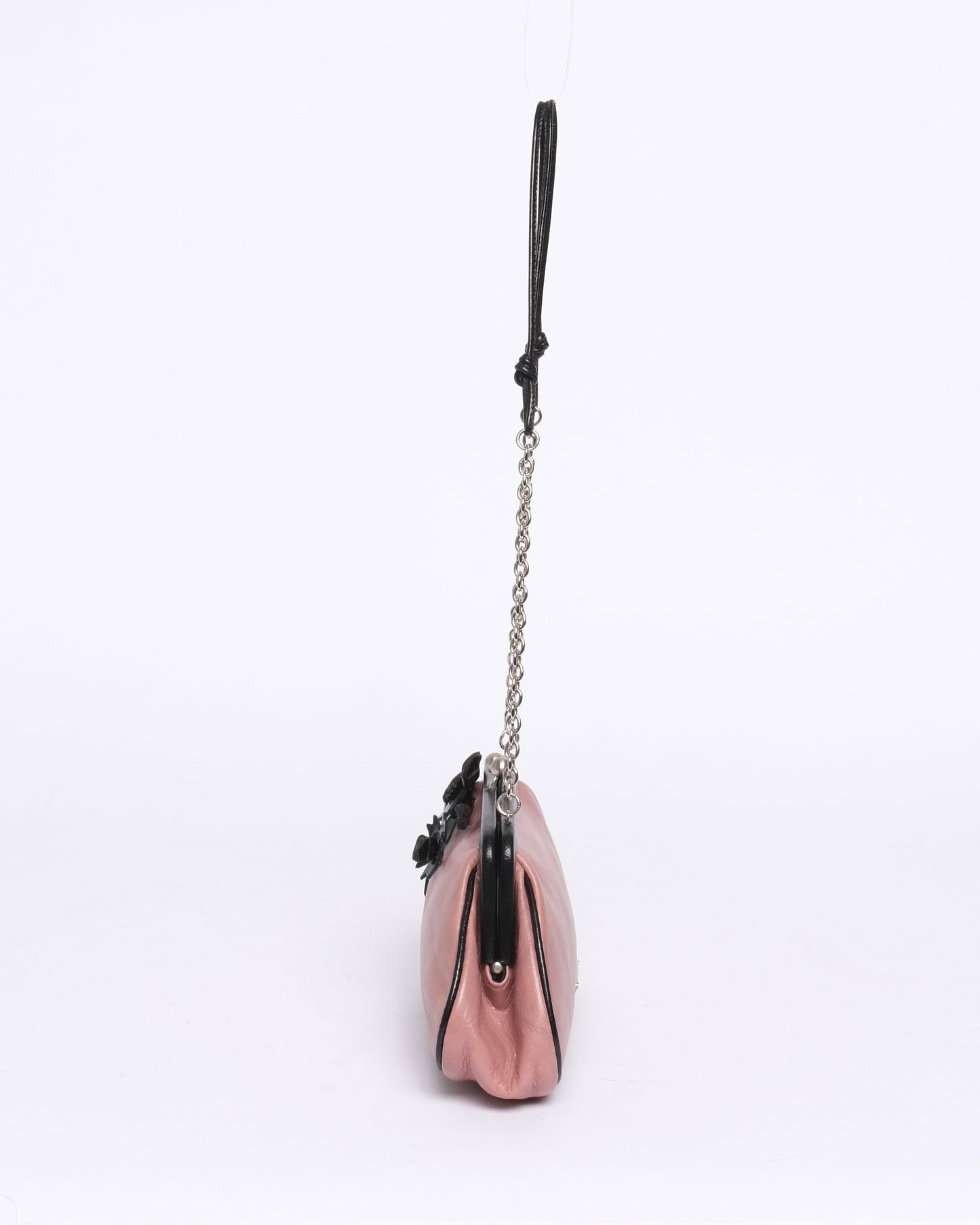 Prada Pink & Leather Floral Mini Evening Bag