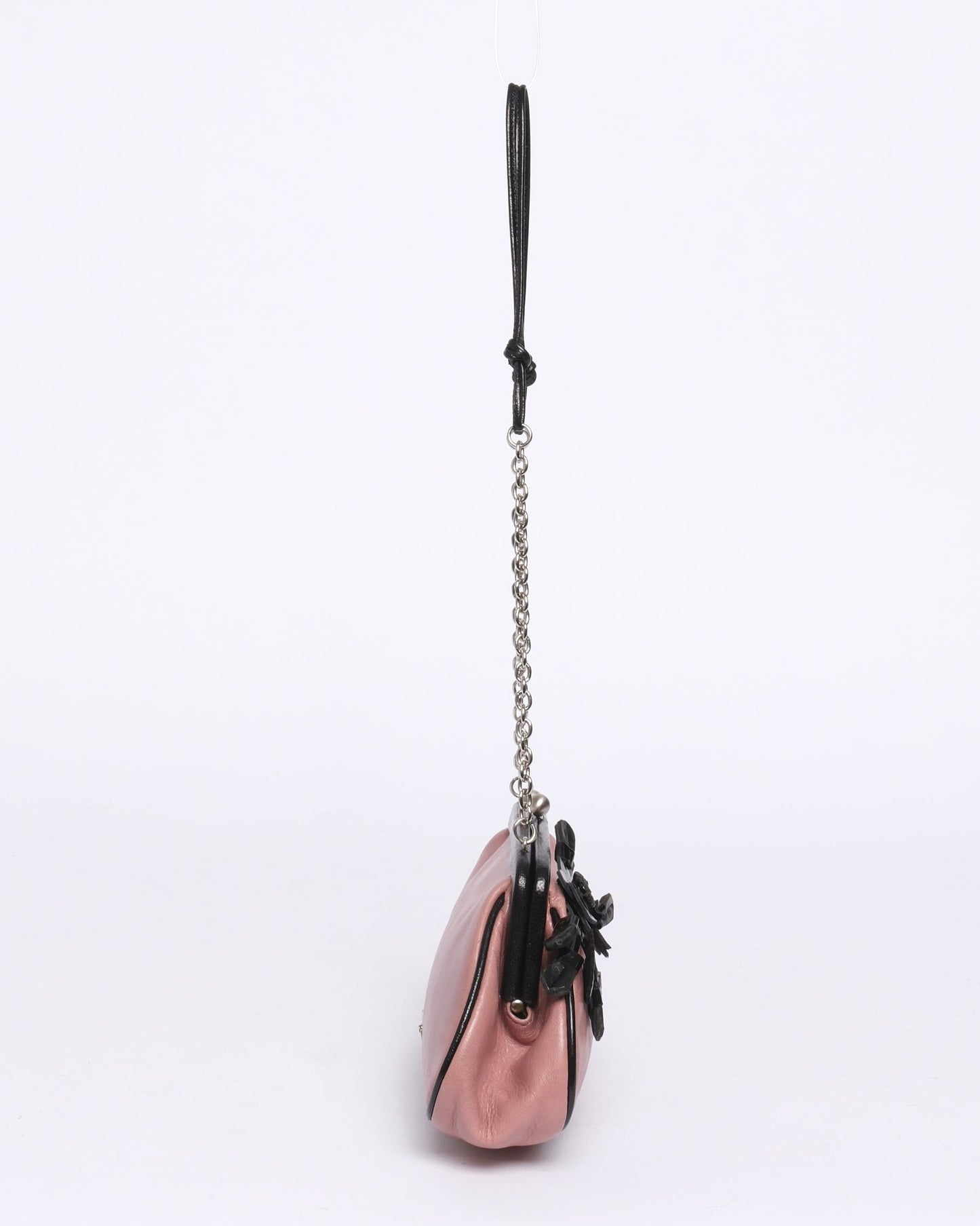 Prada Pink & Leather Floral Mini Evening Bag
