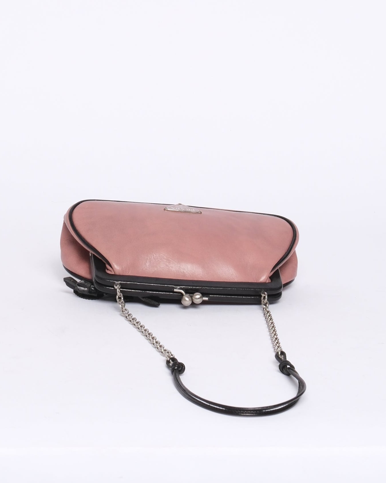 Prada Pink & Leather Floral Mini Evening Bag