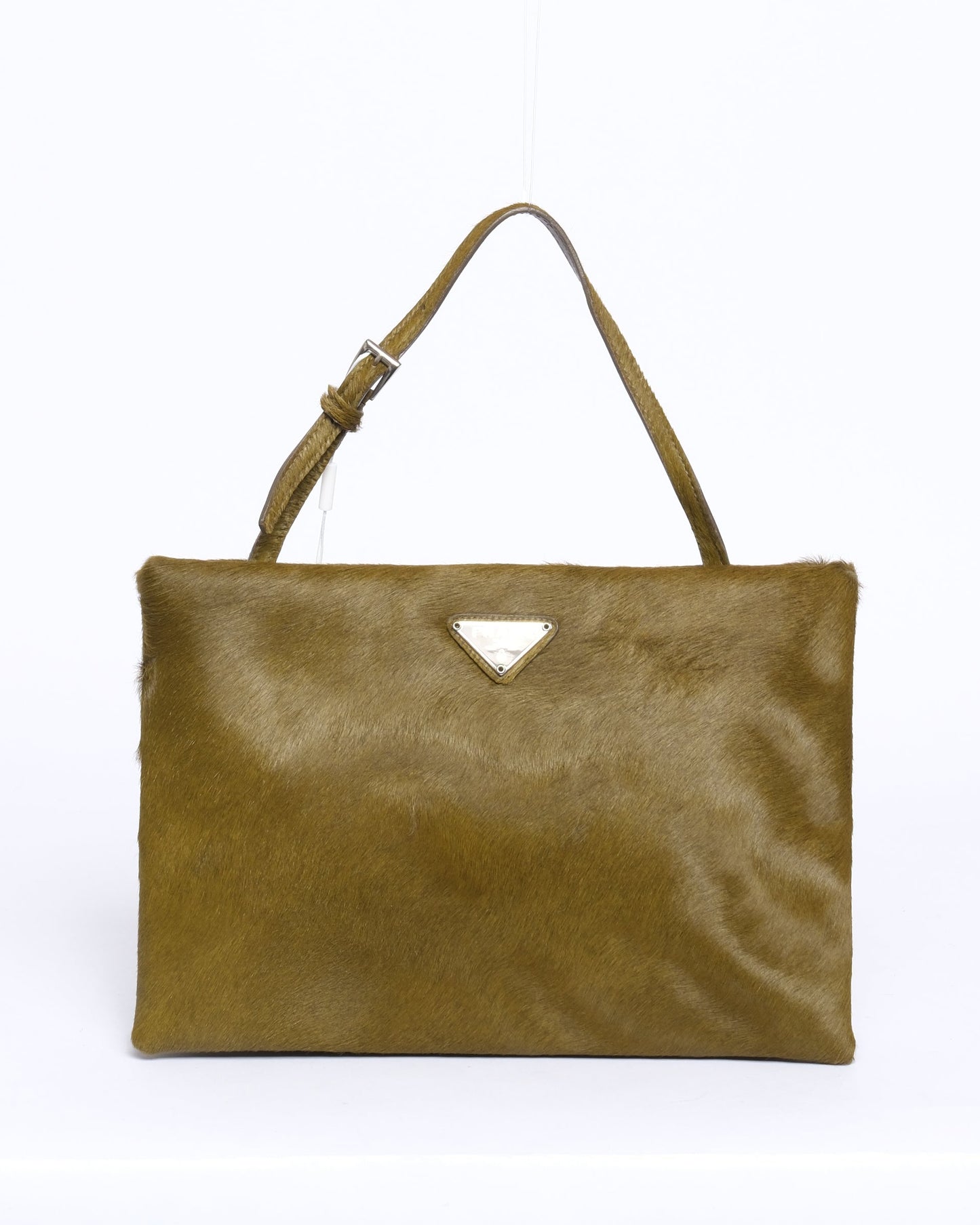 Prada Green Pony Hair Square Top Handle Bag