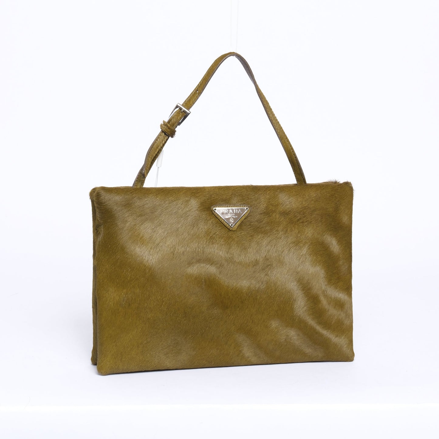 Prada Green Pony Hair Square Top Handle Bag
