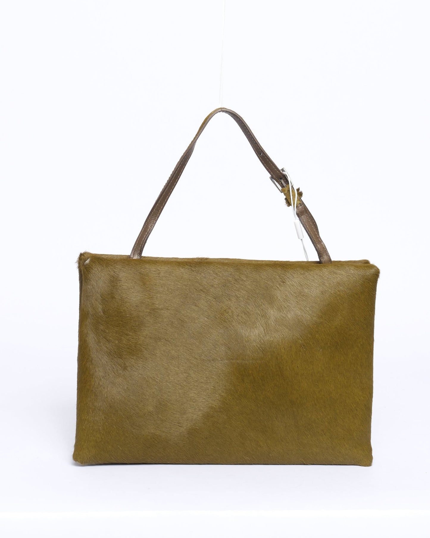 Prada Green Pony Hair Square Top Handle Bag