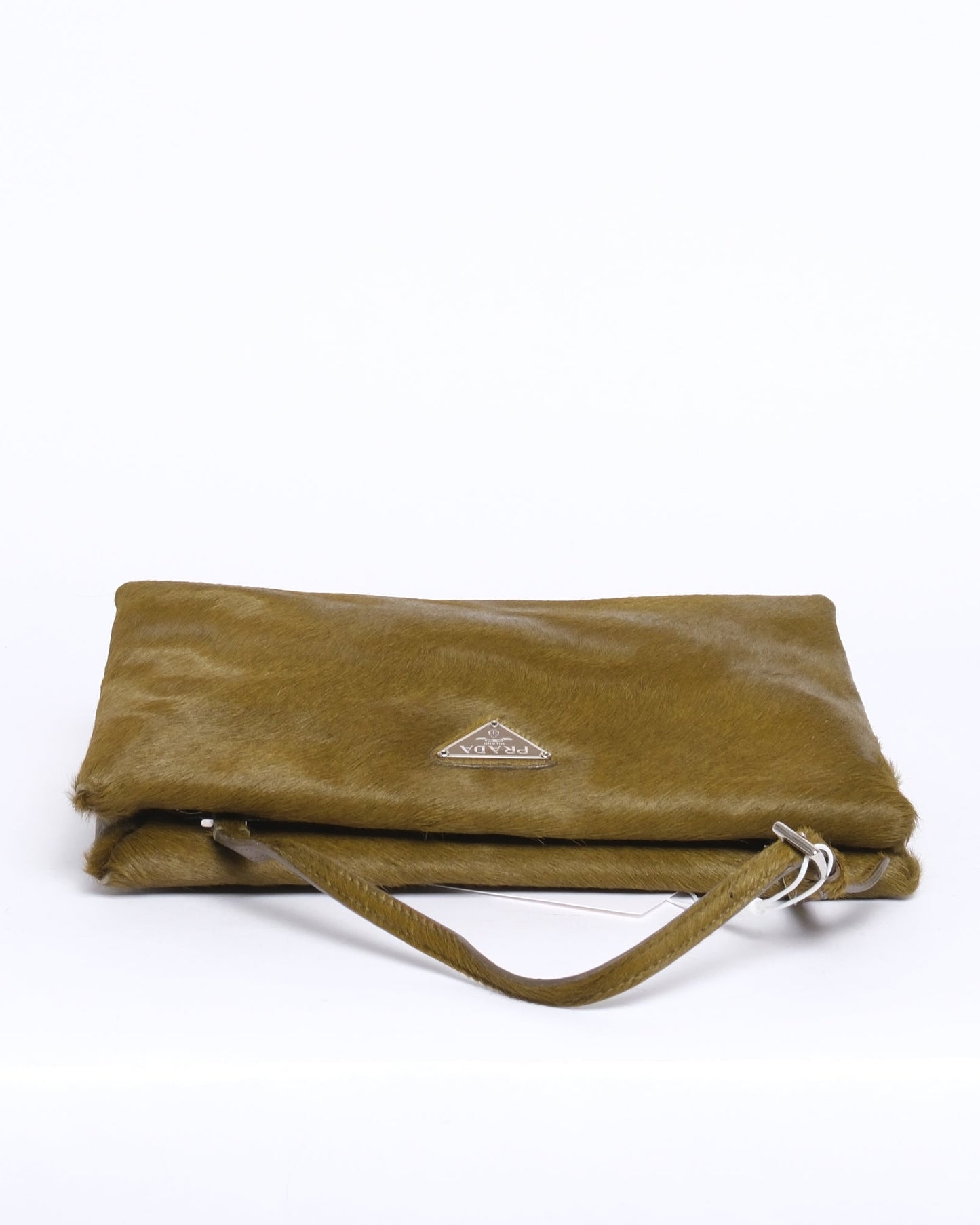 Prada Green Pony Hair Square Top Handle Bag