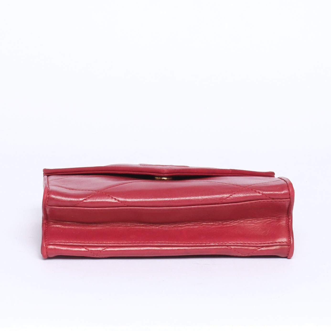 Chanel Red Lambskin Leather Braided Top Handle Bag