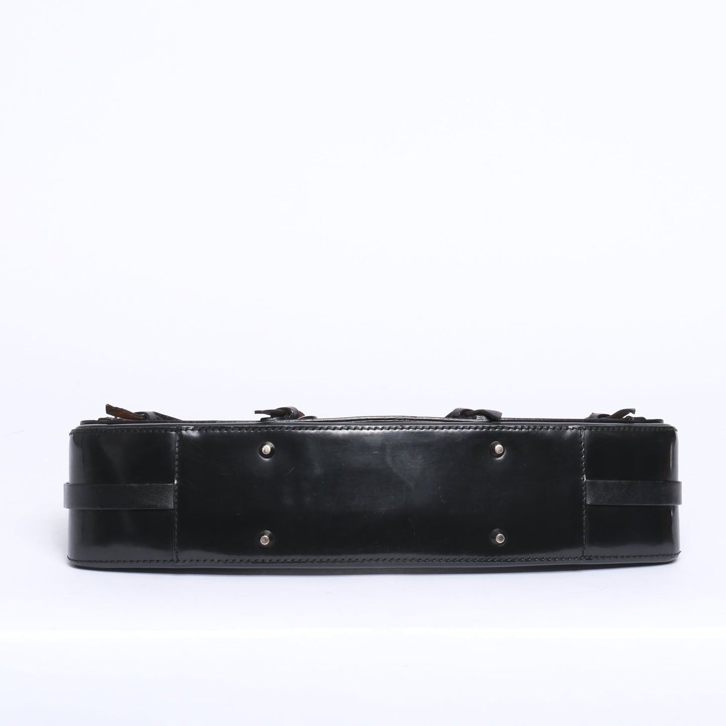 Christian Dior Black Patent Leather Bondage Shoulder Bag