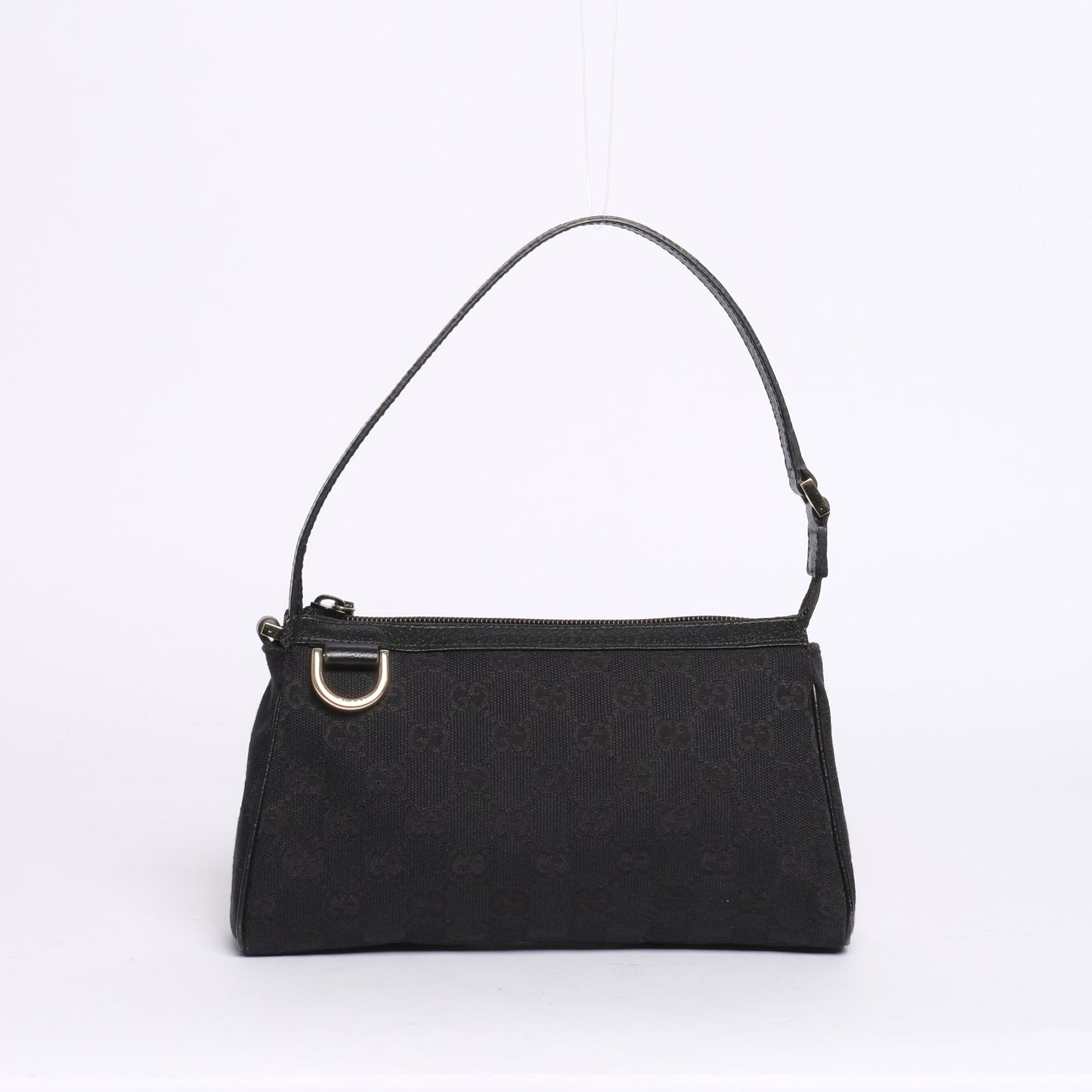 Gucci Black Canvas & Leather Monogram Pochette Accessory