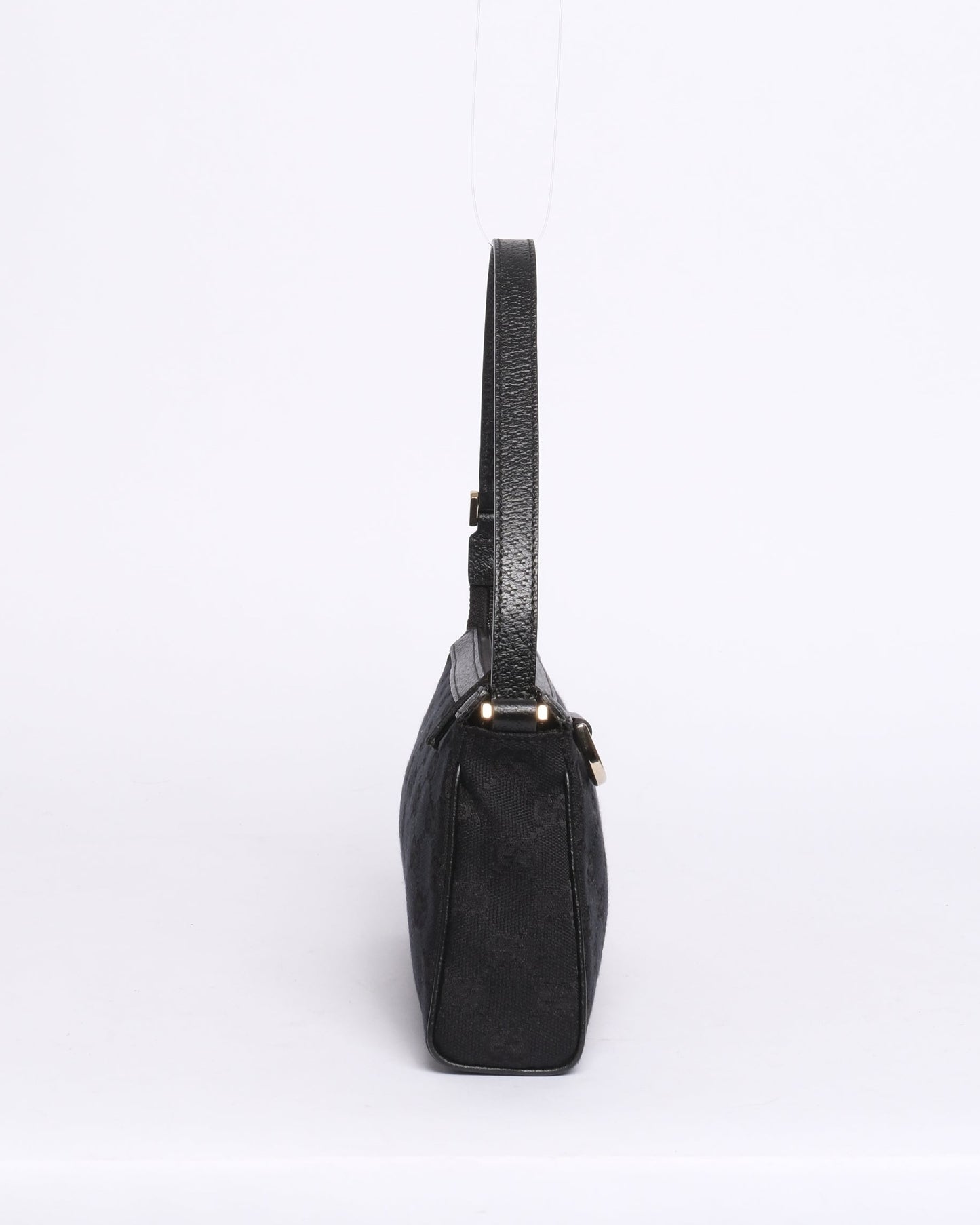 Gucci Black Canvas & Leather Monogram Pochette Accessory