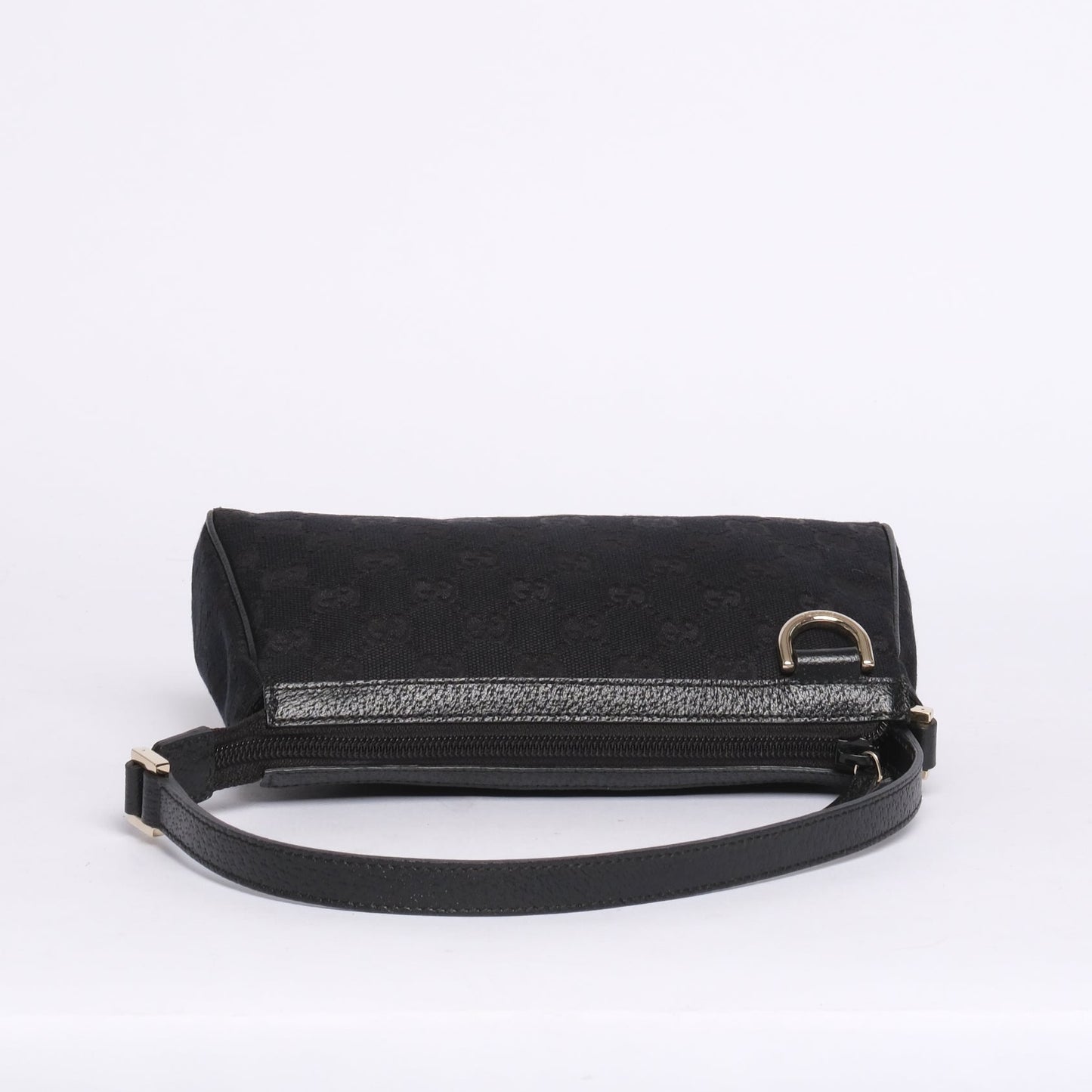 Gucci Black Canvas & Leather Monogram Pochette Accessory
