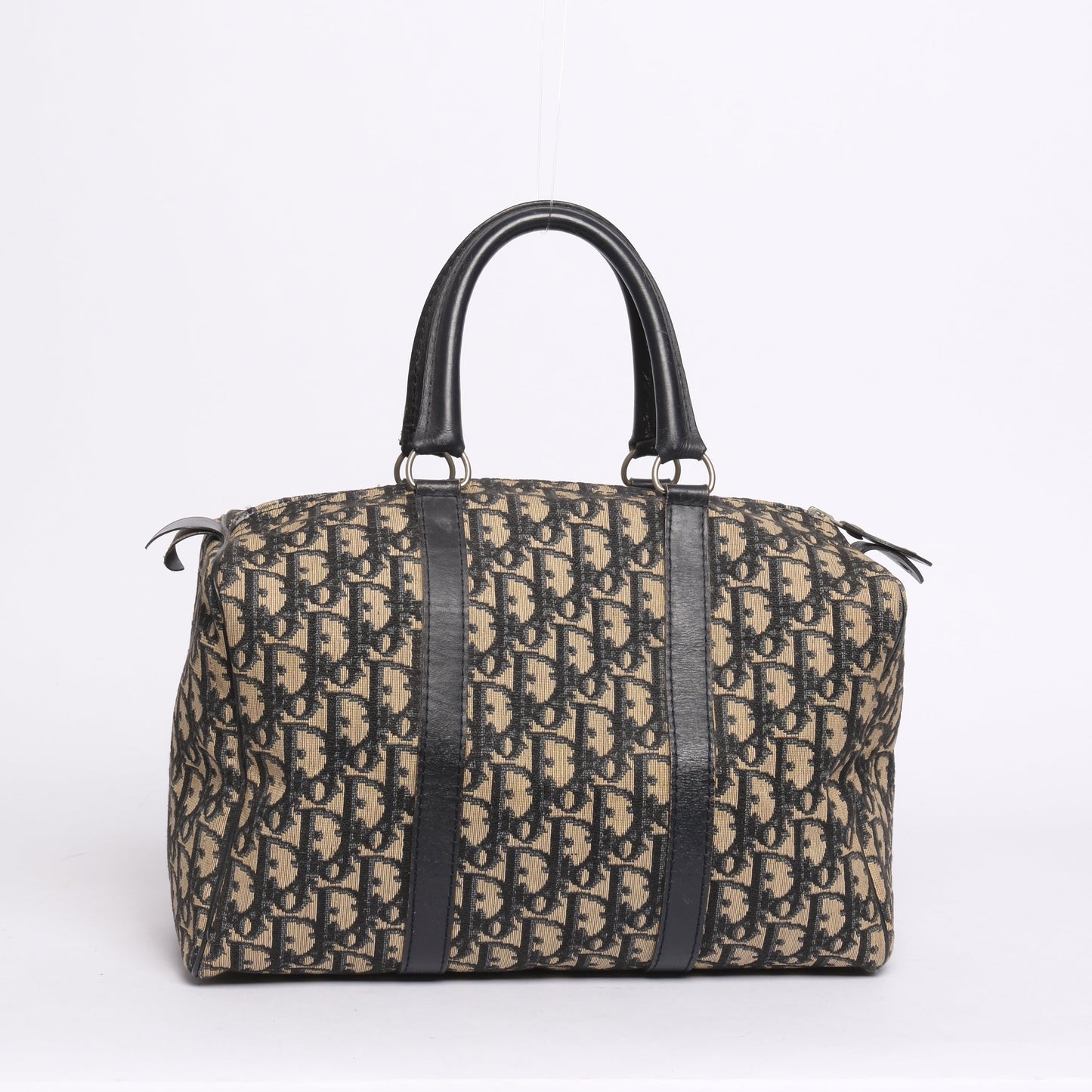 Christian Dior Navy Canvas Boston Top Handle Bag