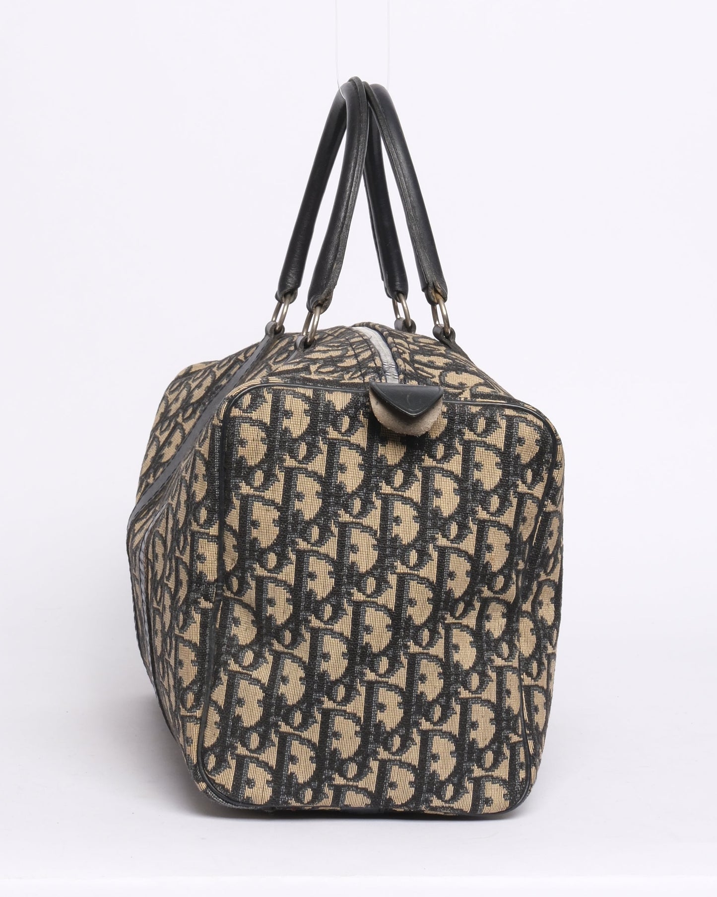 Christian Dior Navy Canvas Boston Top Handle Bag