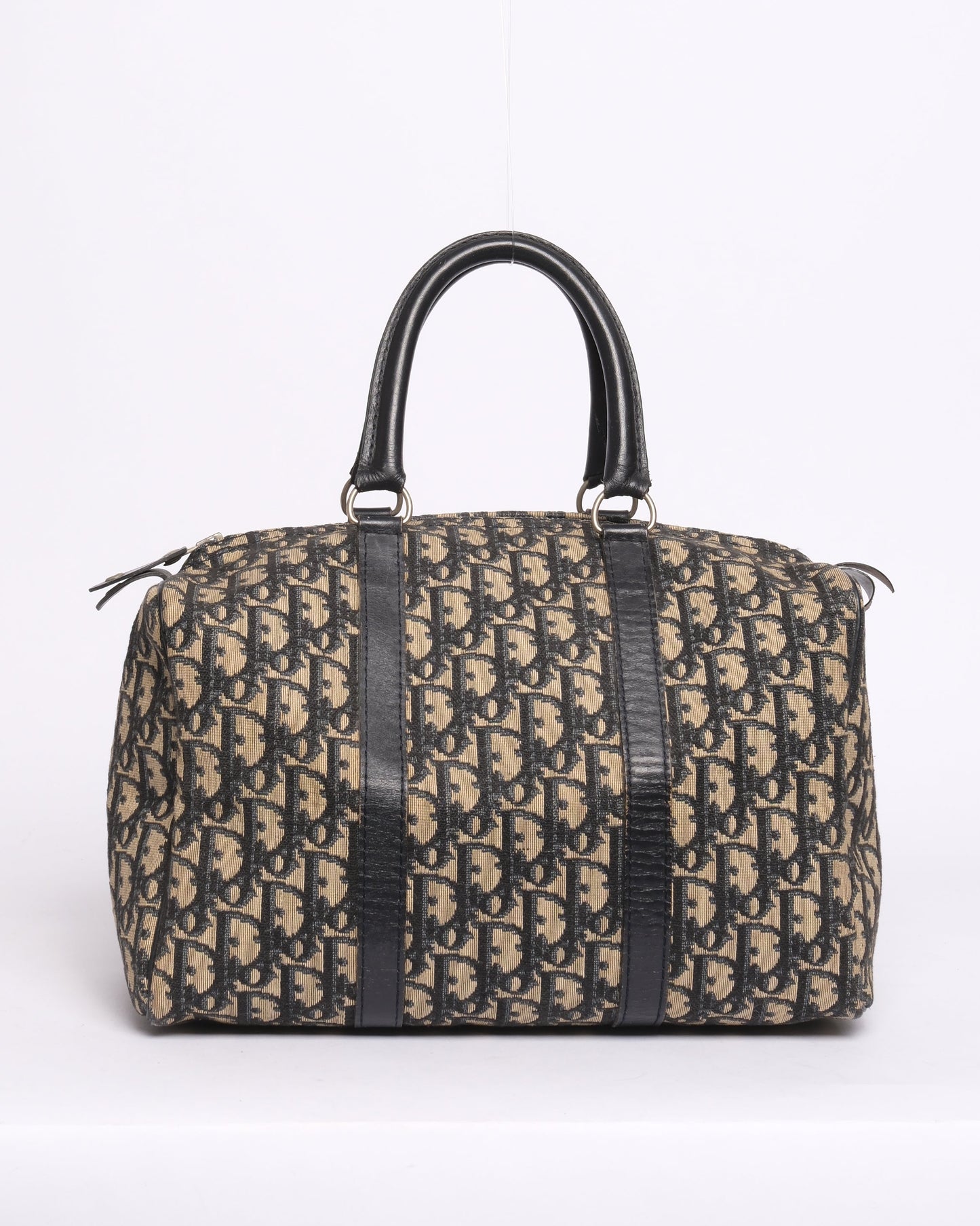 Christian Dior Navy Canvas Boston Top Handle Bag
