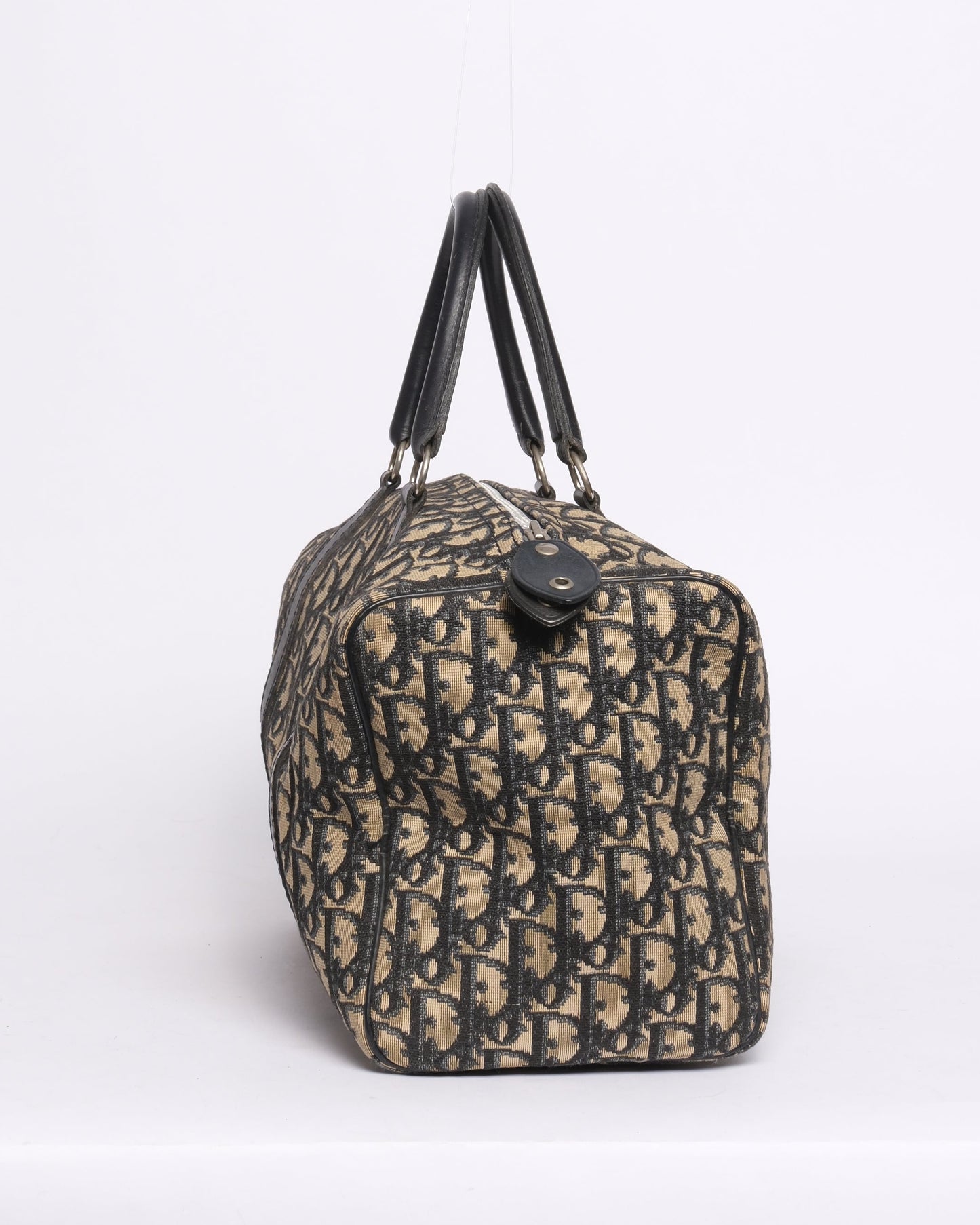 Christian Dior Navy Canvas Boston Top Handle Bag