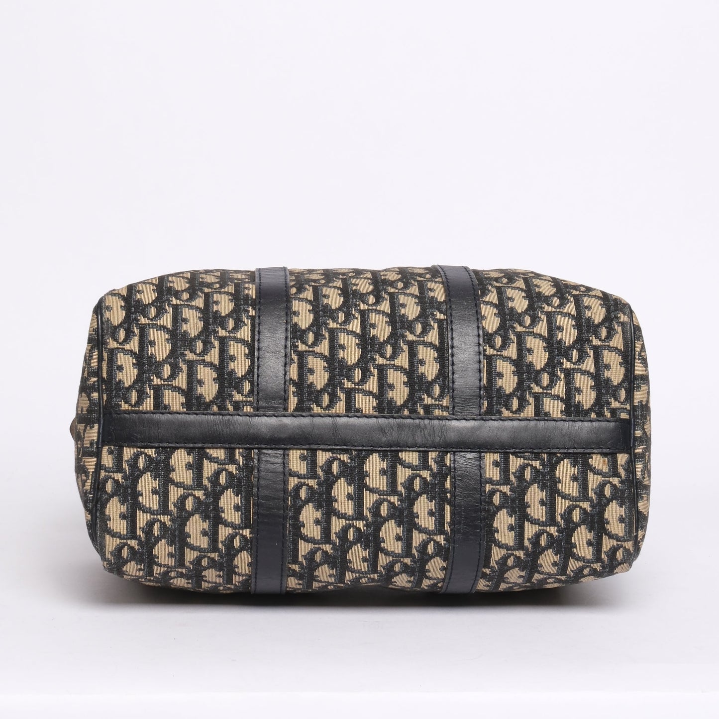 Christian Dior Navy Canvas Boston Top Handle Bag