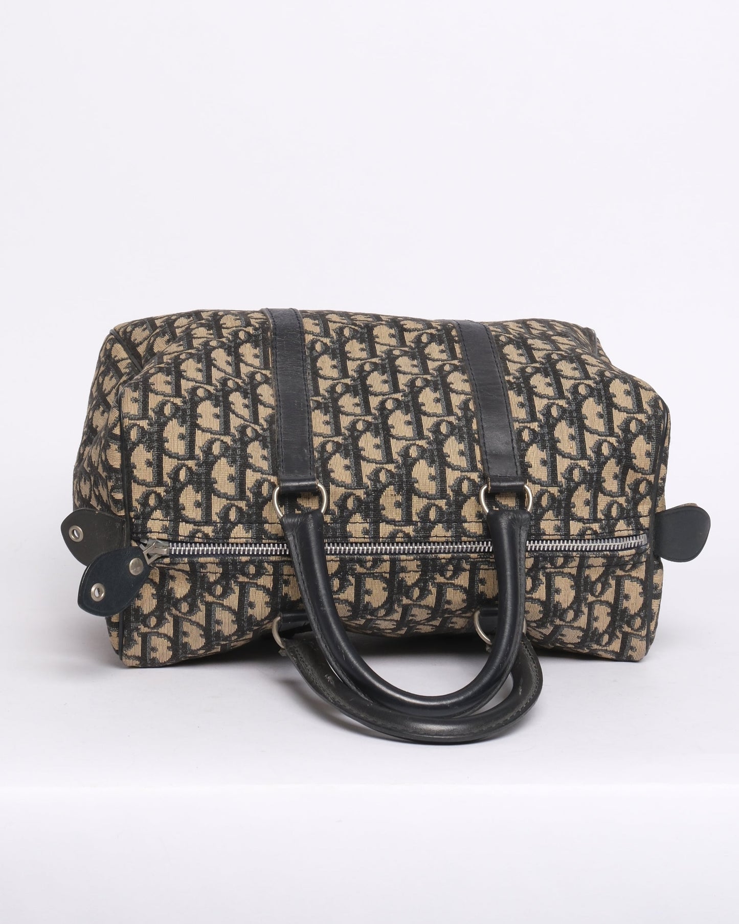 Christian Dior Navy Canvas Boston Top Handle Bag