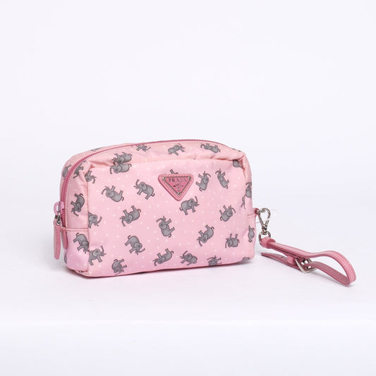 Prada Pink Nylon Elephant Pouch