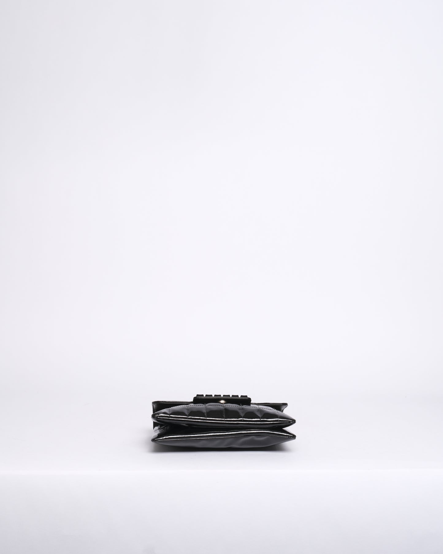 Chanel Digital Keyboard Black Patent Leather Pochette Flap Bag