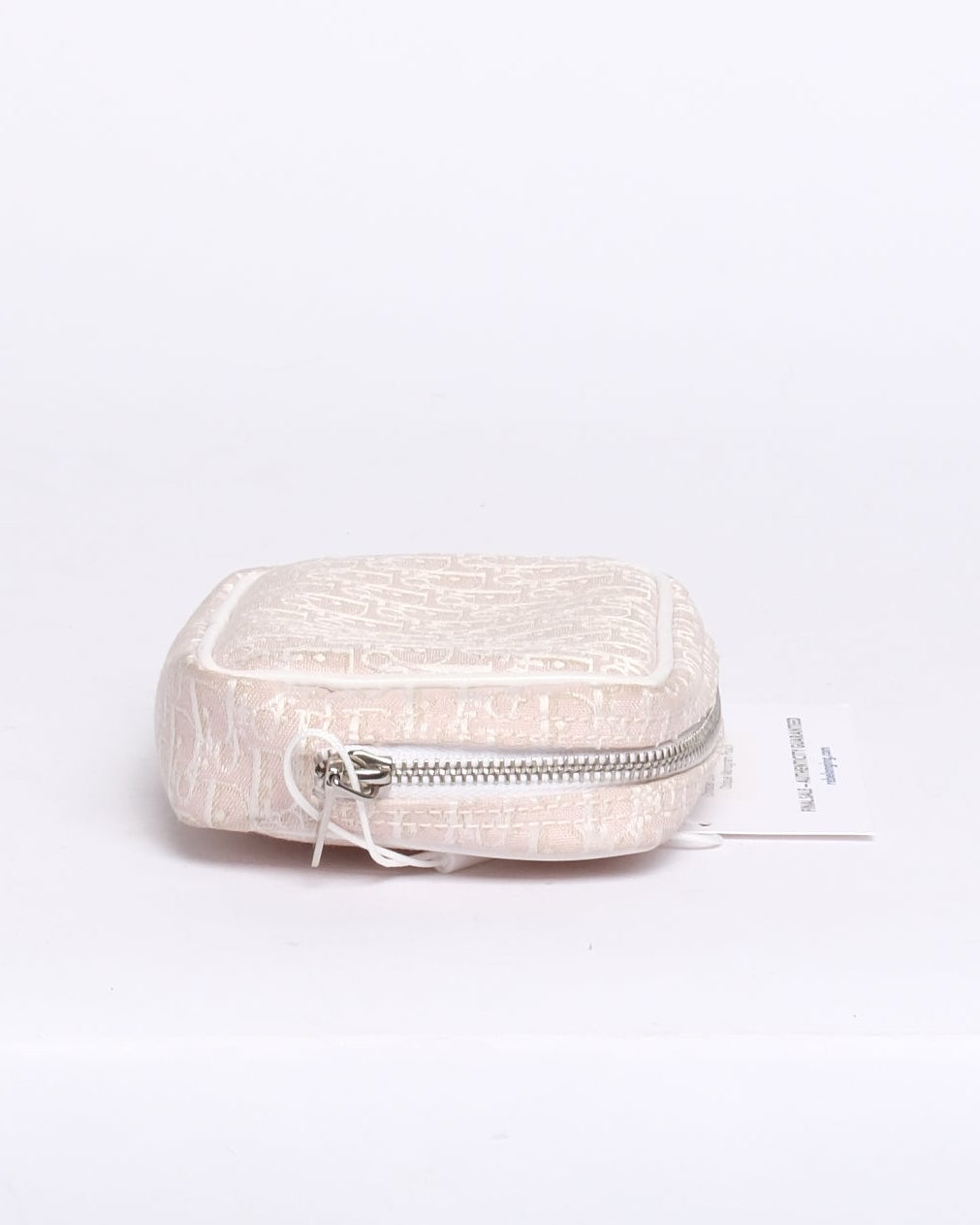 Christian Dior Pink & White Canvas Oblique Monogram Pouch