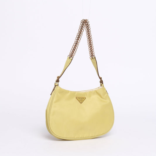 Prada Chartreuse Nylon Mini Handle Handle Bag